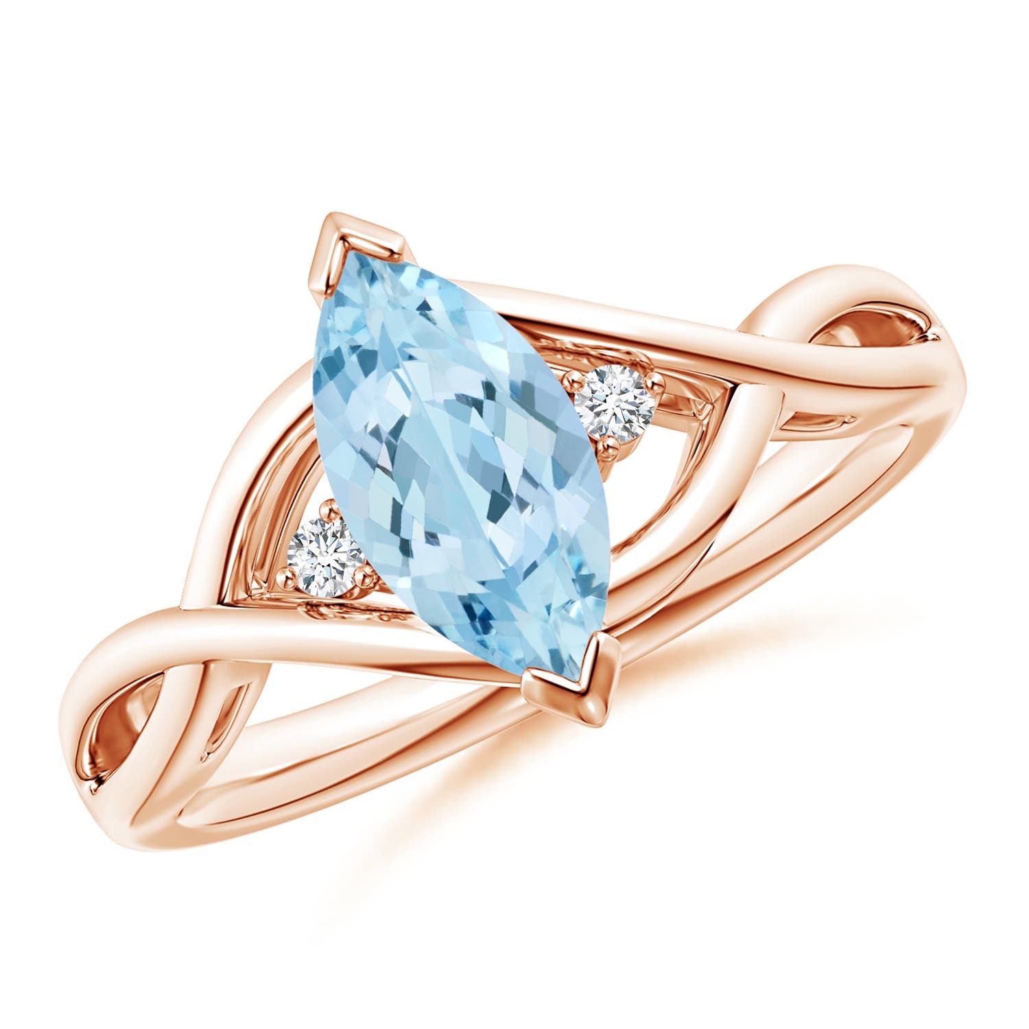 AAA - Aquamarine / 0.88 CT / 14 KT Rose Gold