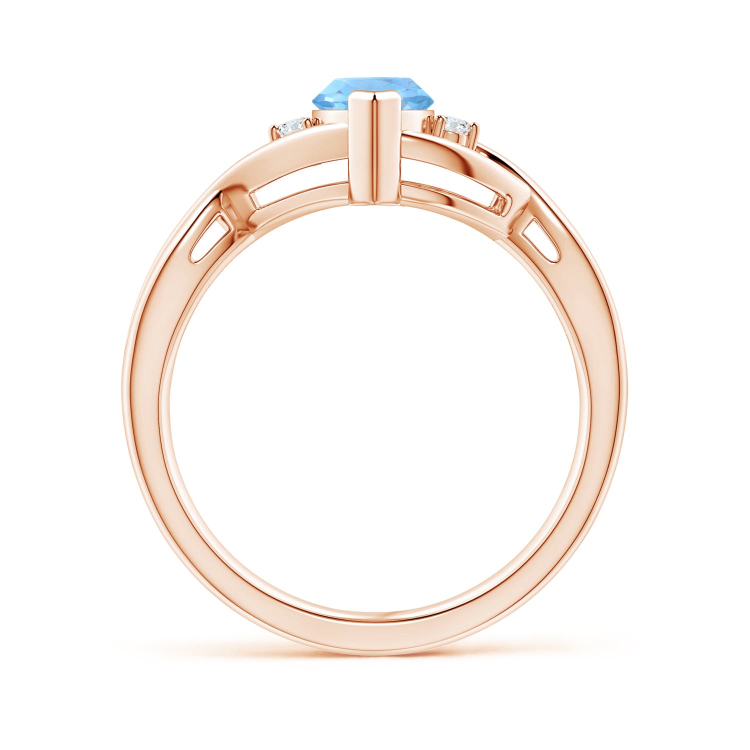 AAAA - Aquamarine / 0.88 CT / 14 KT Rose Gold