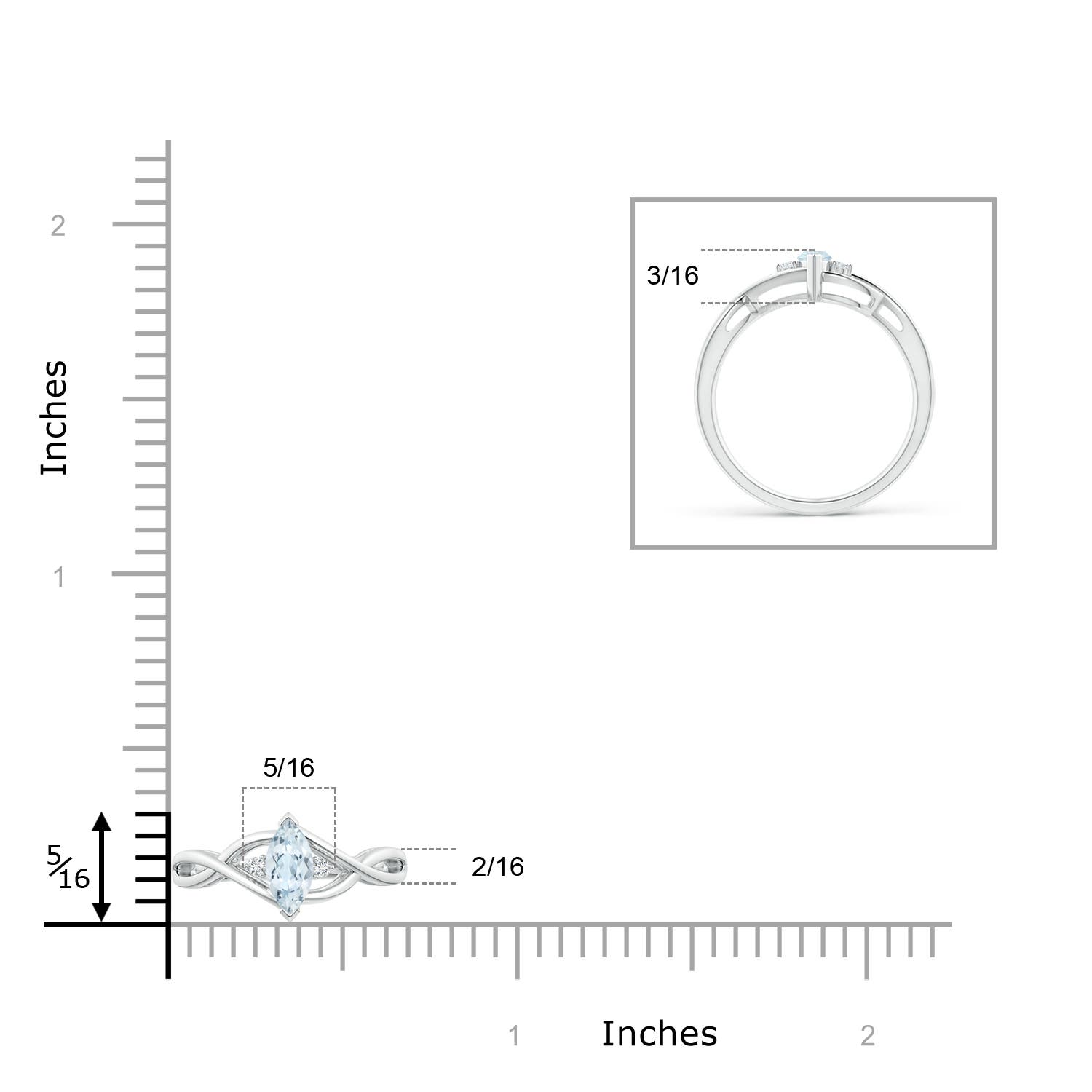 A - Aquamarine / 0.23 CT / 14 KT White Gold