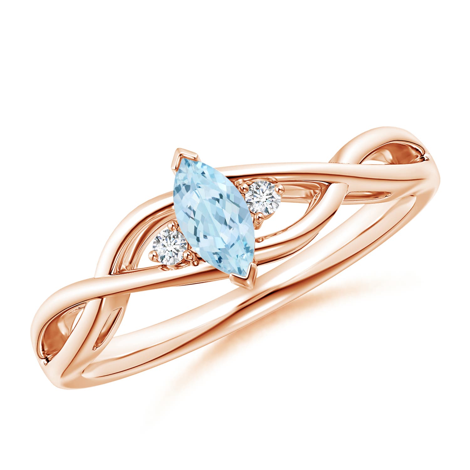 AA - Aquamarine / 0.23 CT / 14 KT Rose Gold