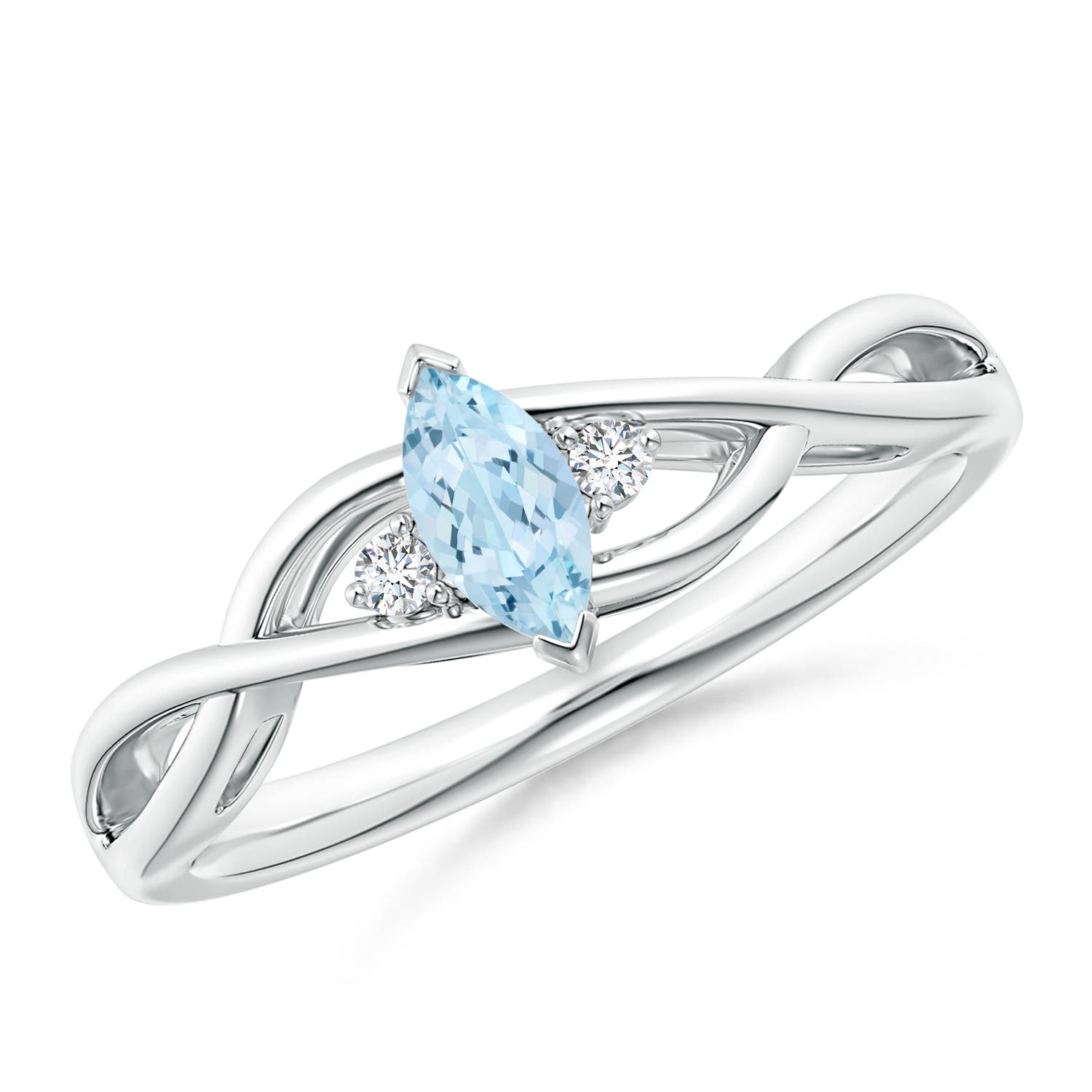 AA - Aquamarine / 0.23 CT / 14 KT White Gold