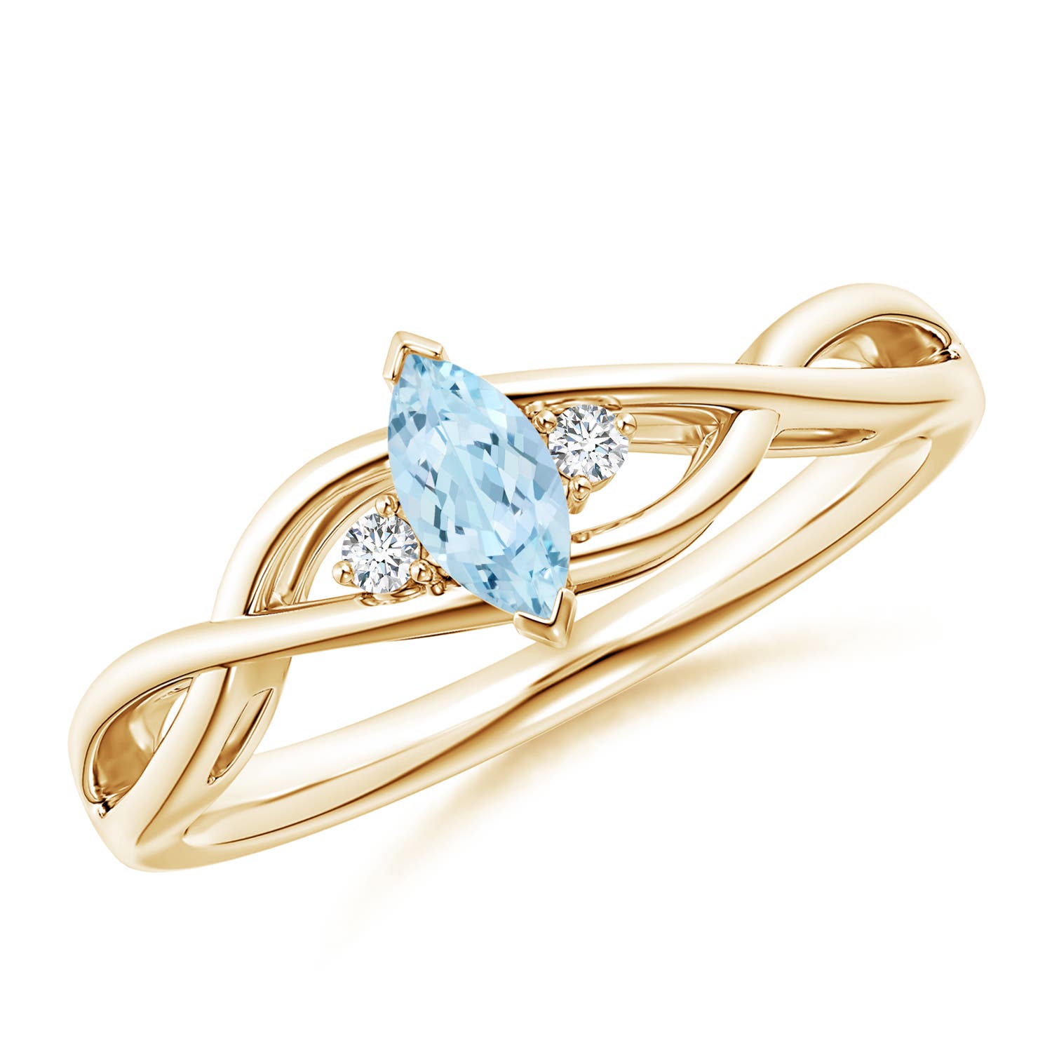 AA - Aquamarine / 0.23 CT / 14 KT Yellow Gold