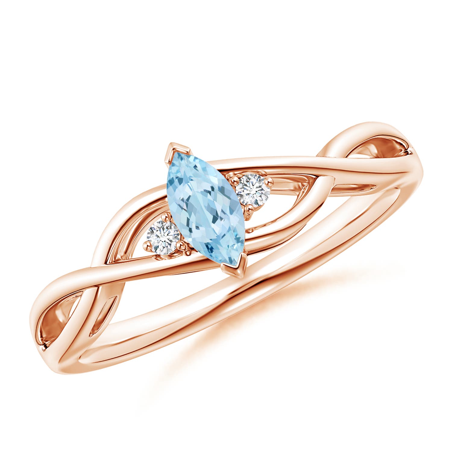 AAA - Aquamarine / 0.23 CT / 14 KT Rose Gold