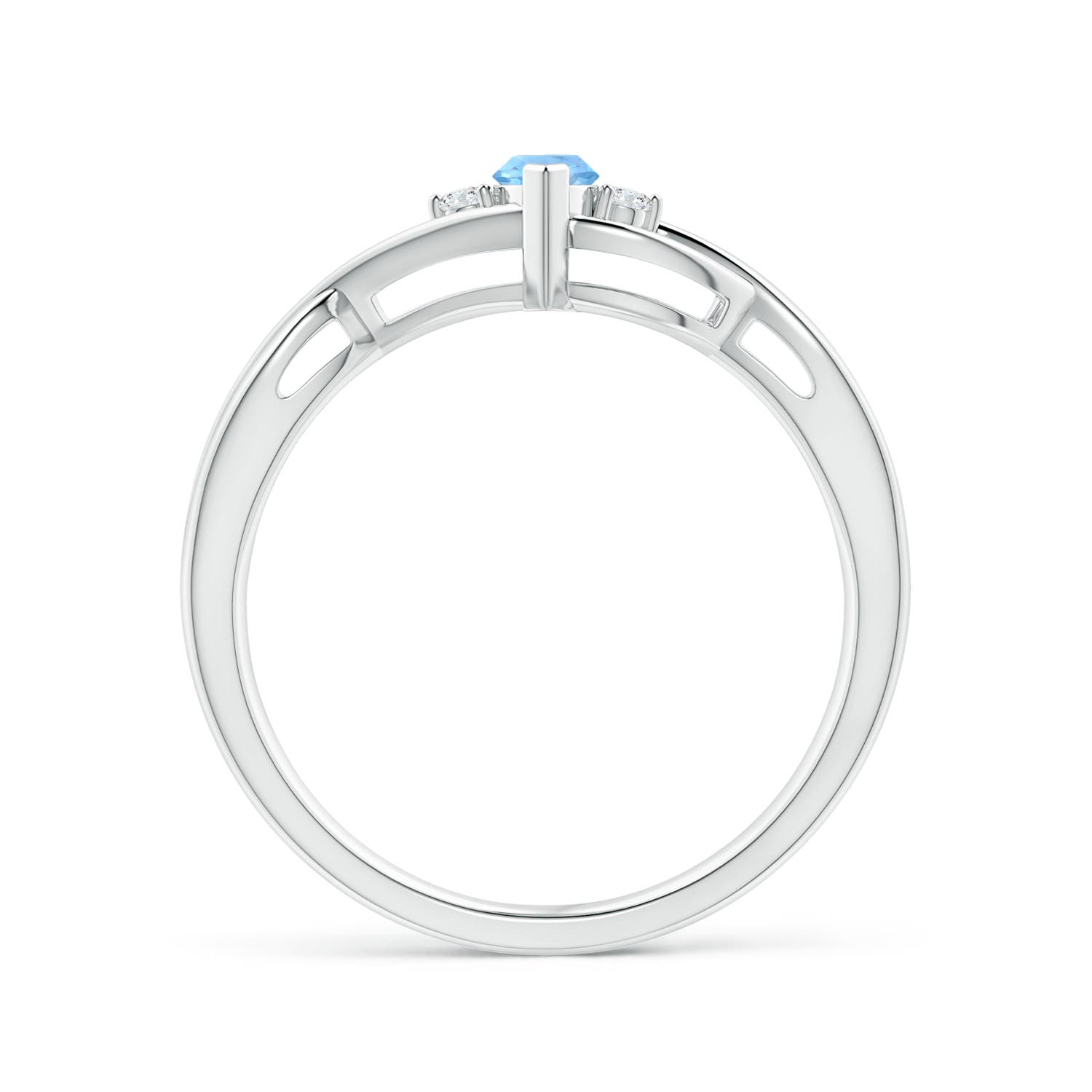 AAAA - Aquamarine / 0.23 CT / 14 KT White Gold