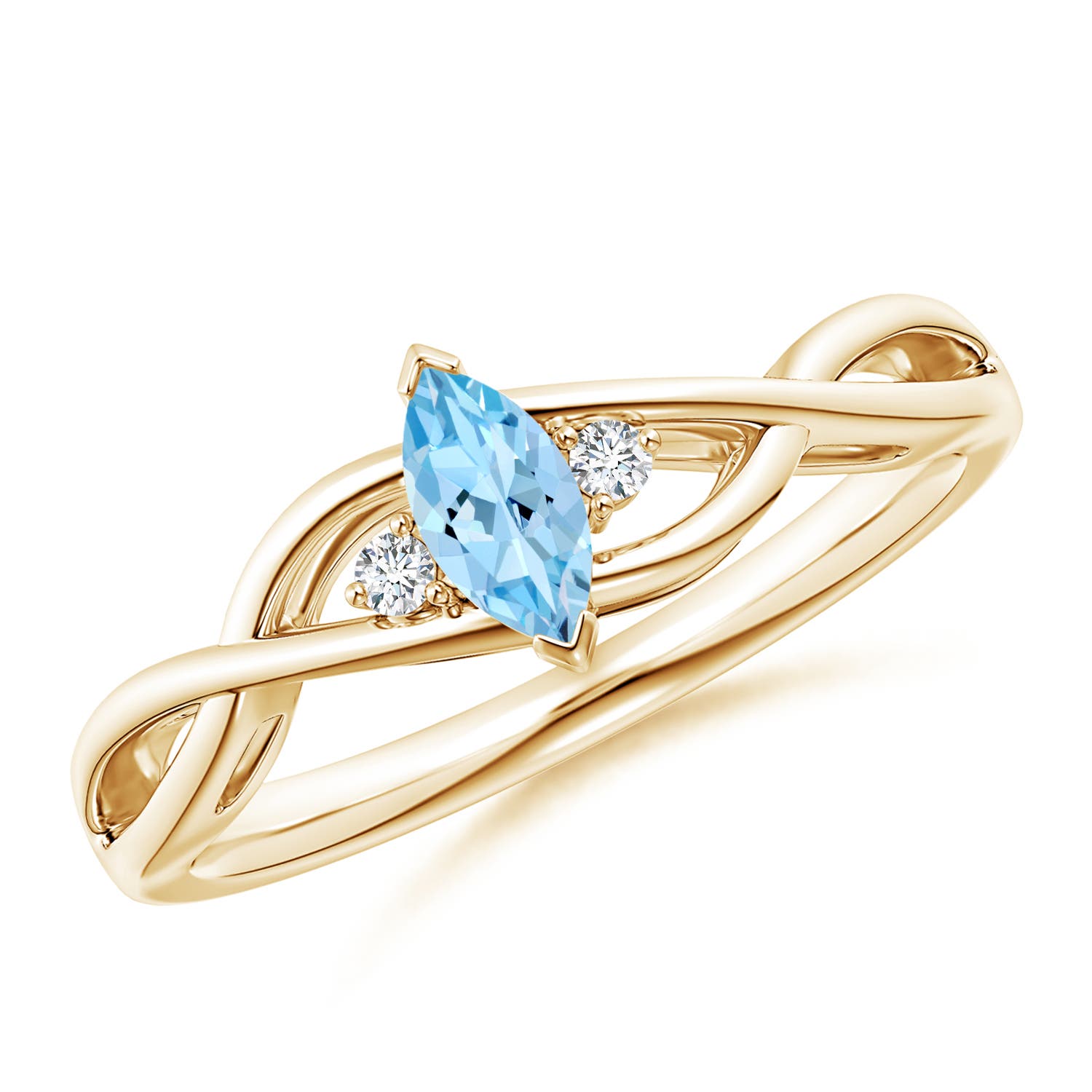 AAAA - Aquamarine / 0.23 CT / 14 KT Yellow Gold