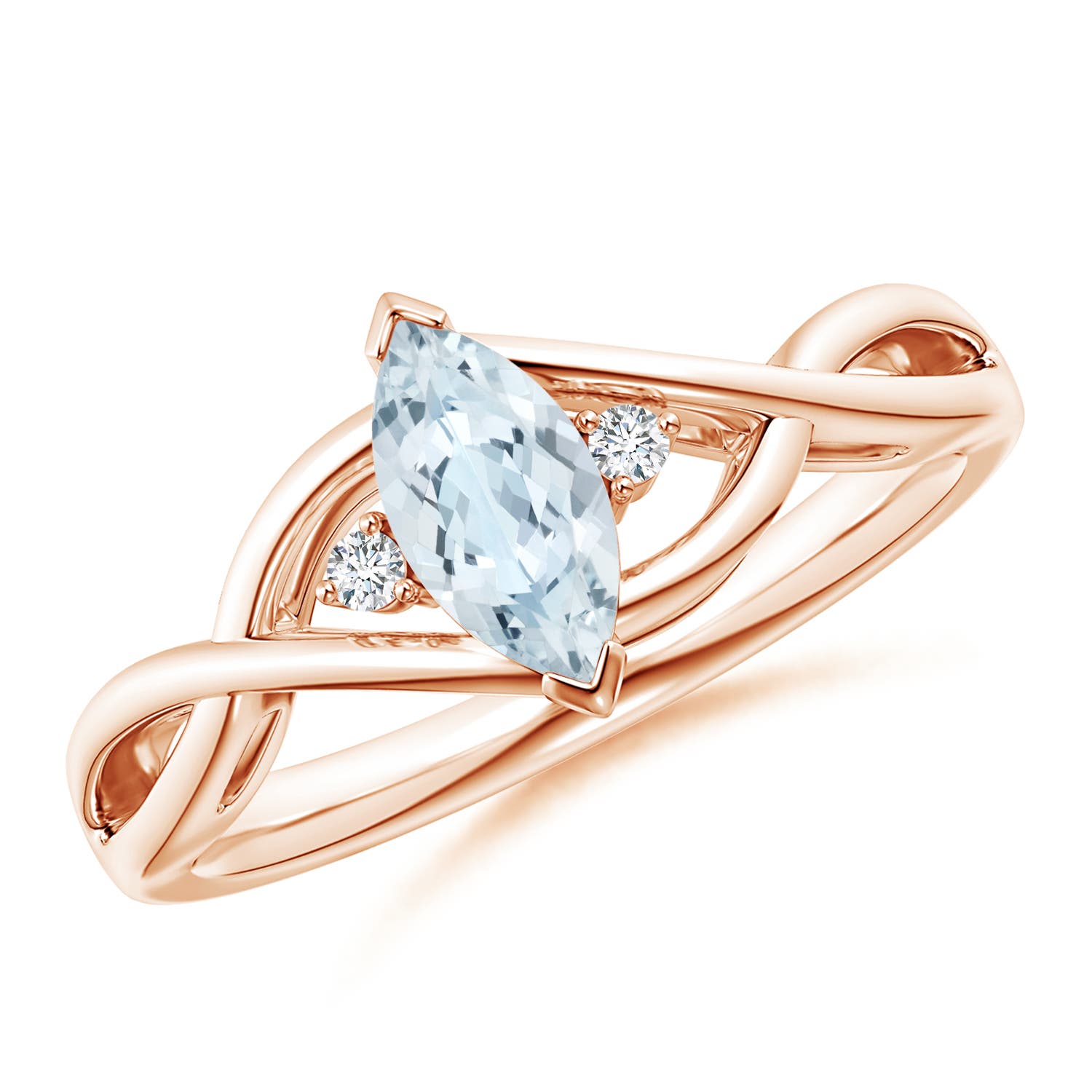 A - Aquamarine / 0.43 CT / 14 KT Rose Gold