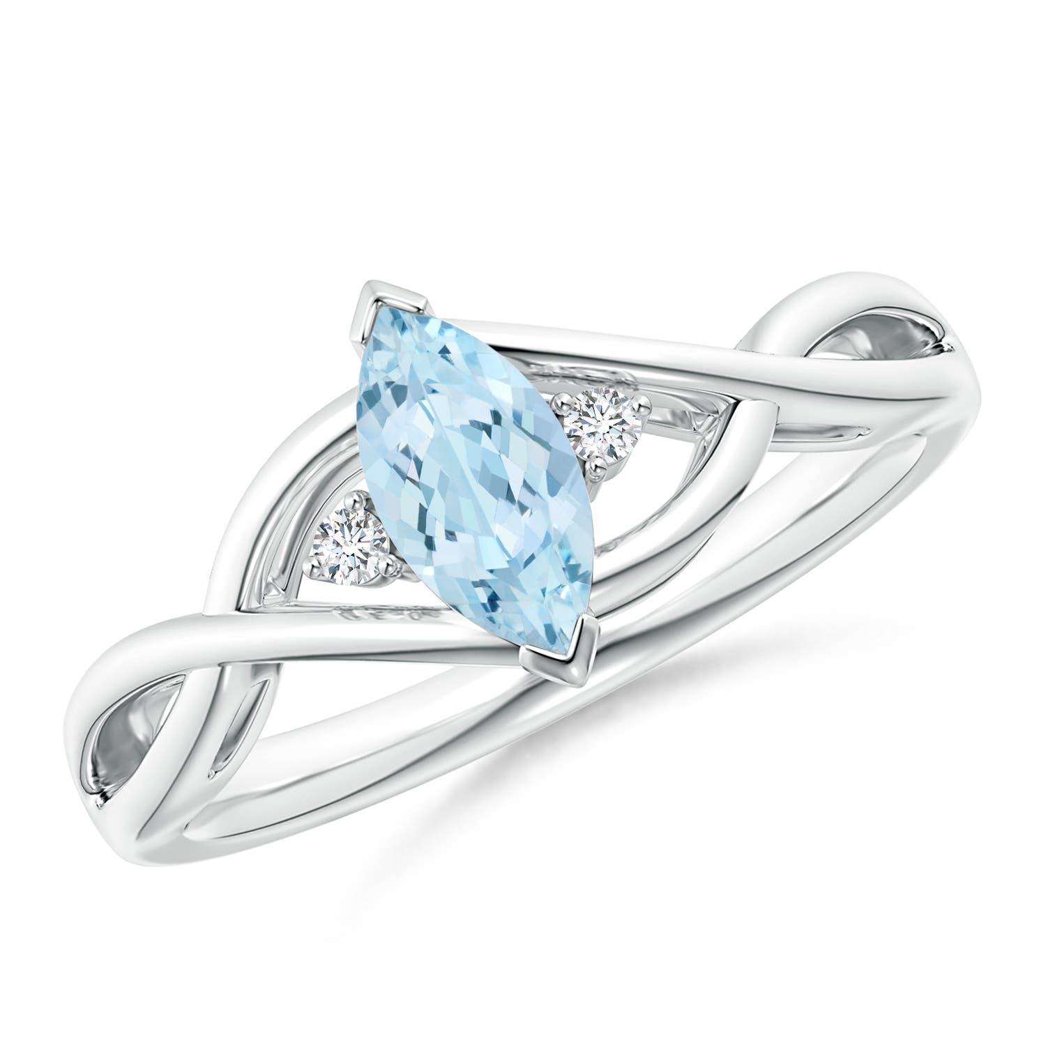 AA - Aquamarine / 0.43 CT / 14 KT White Gold