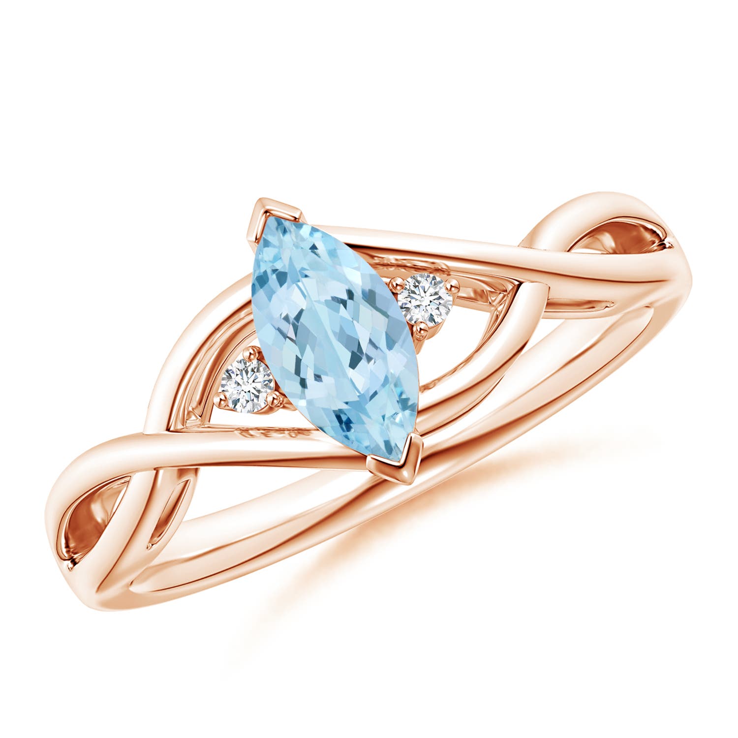 AAA - Aquamarine / 0.43 CT / 14 KT Rose Gold