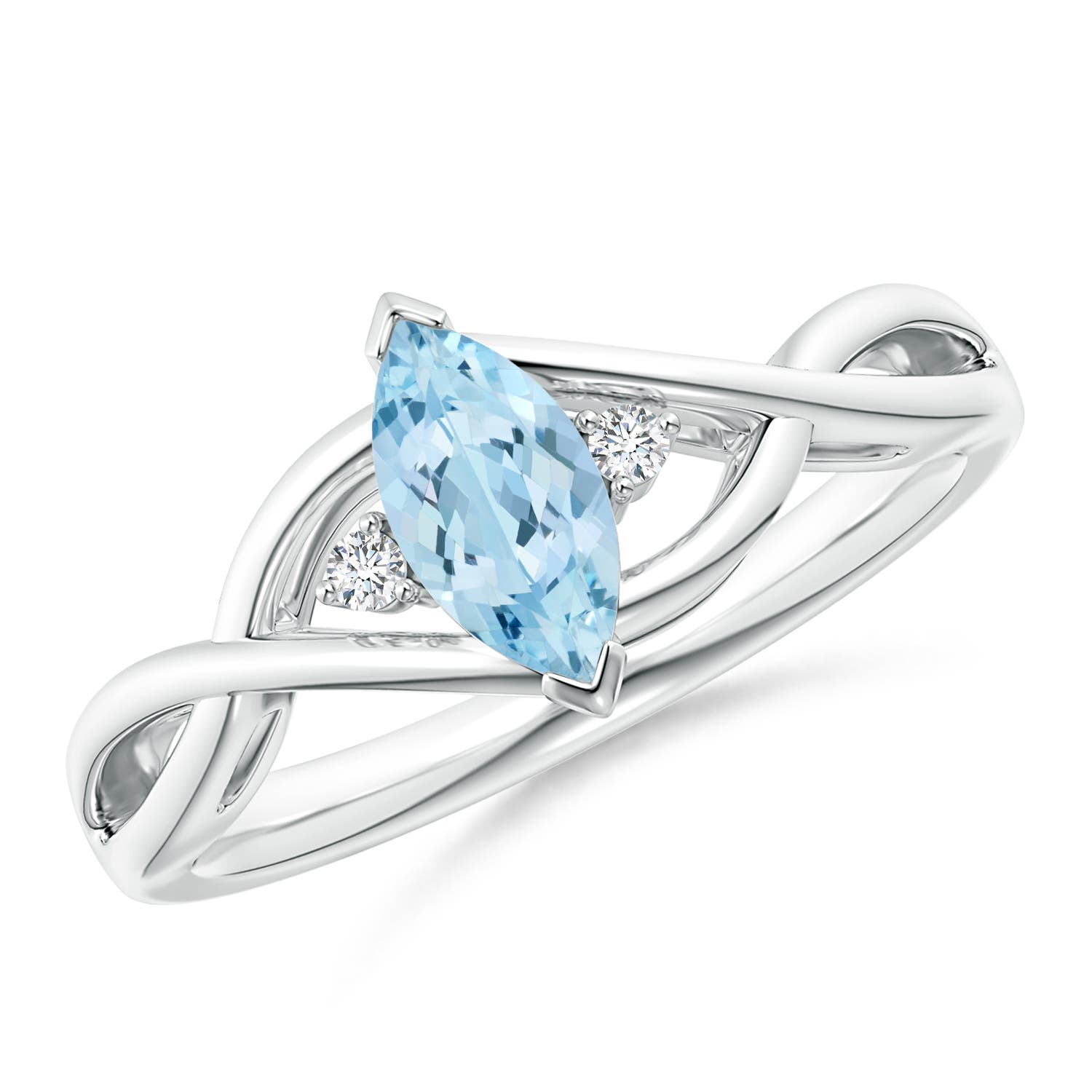 AAA - Aquamarine / 0.43 CT / 14 KT White Gold