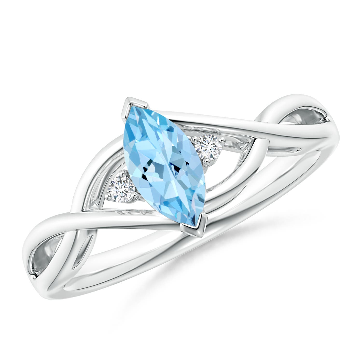 AAAA - Aquamarine / 0.43 CT / 14 KT White Gold