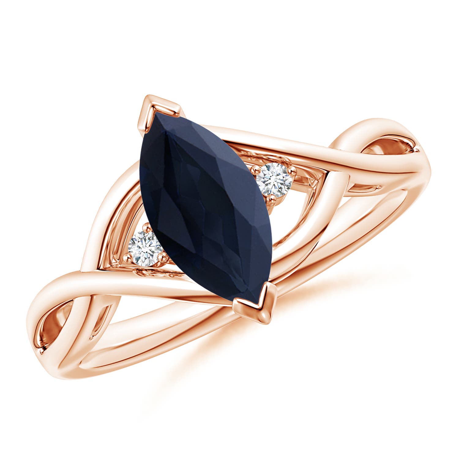 A - Blue Sapphire / 1.18 CT / 14 KT Rose Gold