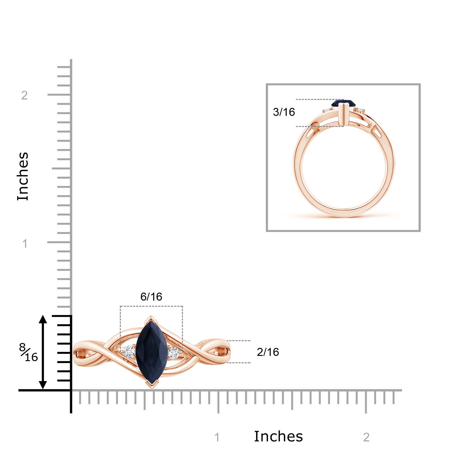 A - Blue Sapphire / 1.18 CT / 14 KT Rose Gold