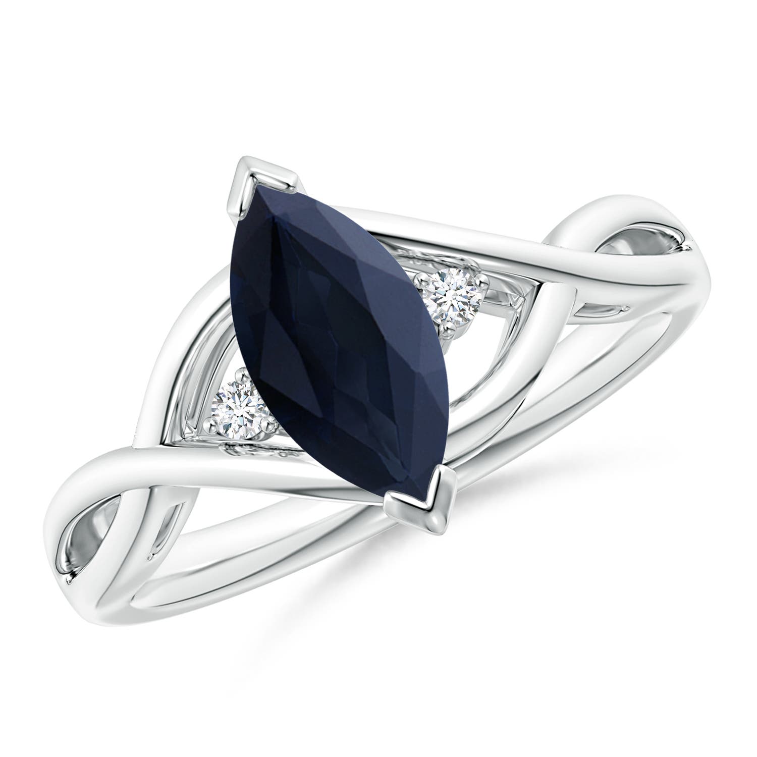 A - Blue Sapphire / 1.18 CT / 14 KT White Gold