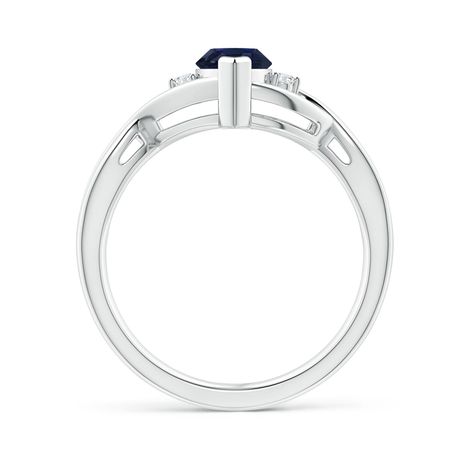 A - Blue Sapphire / 1.18 CT / 14 KT White Gold