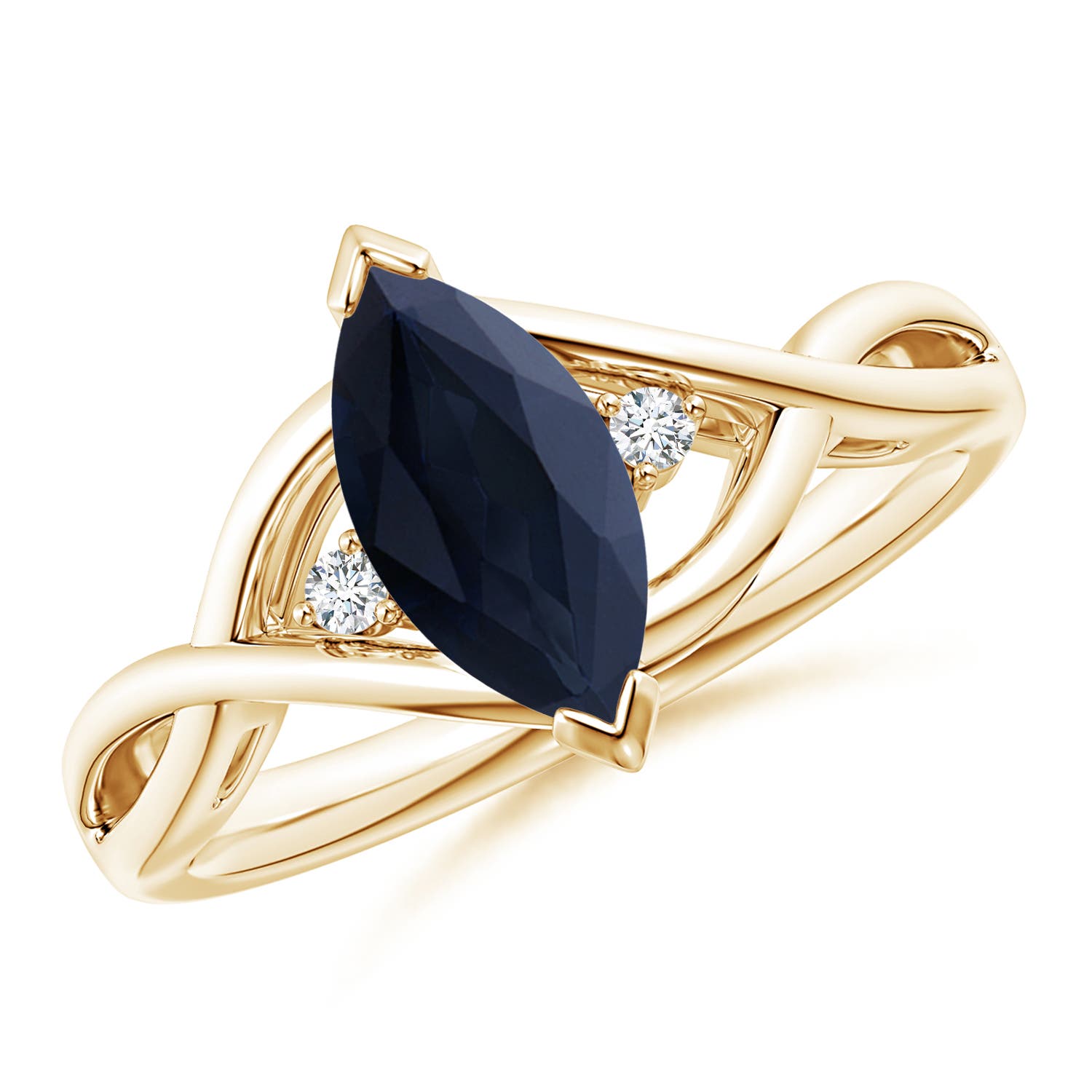 A - Blue Sapphire / 1.18 CT / 14 KT Yellow Gold