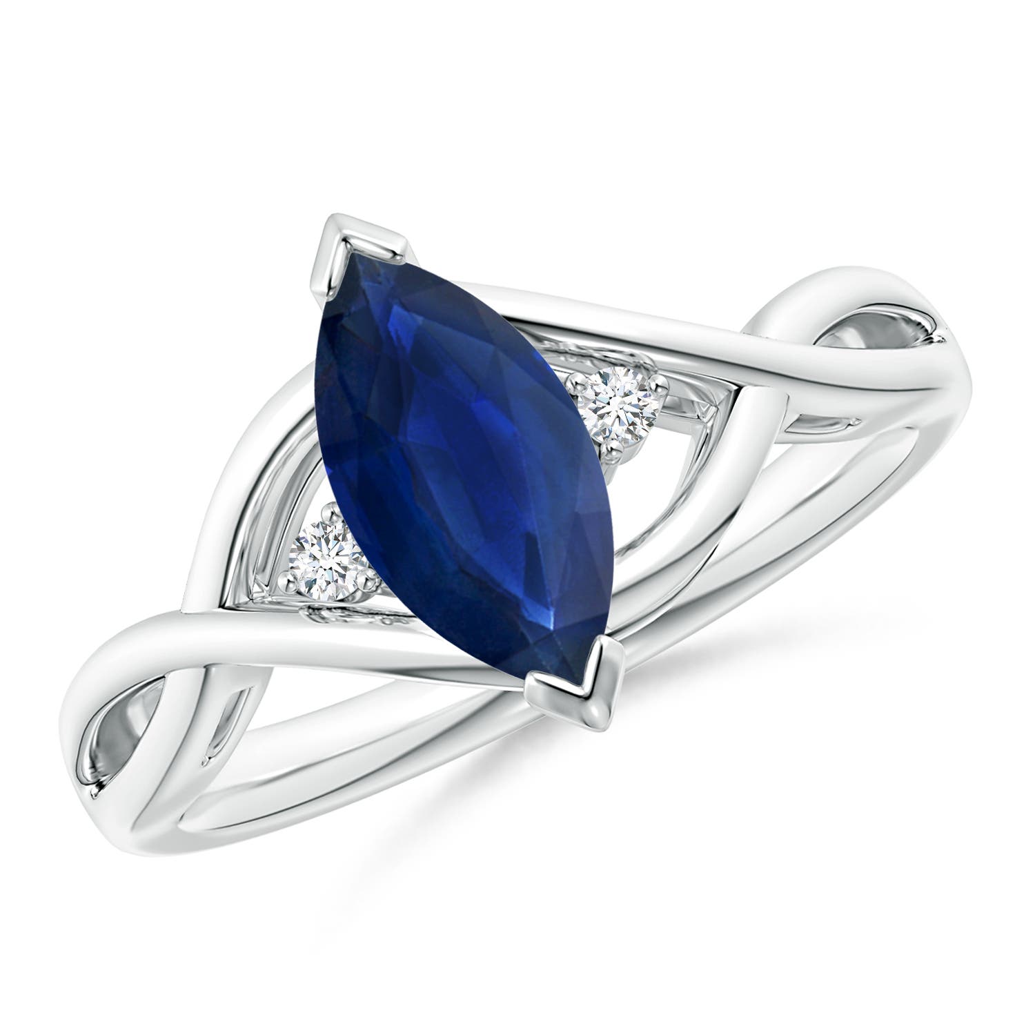 AA - Blue Sapphire / 1.18 CT / 14 KT White Gold