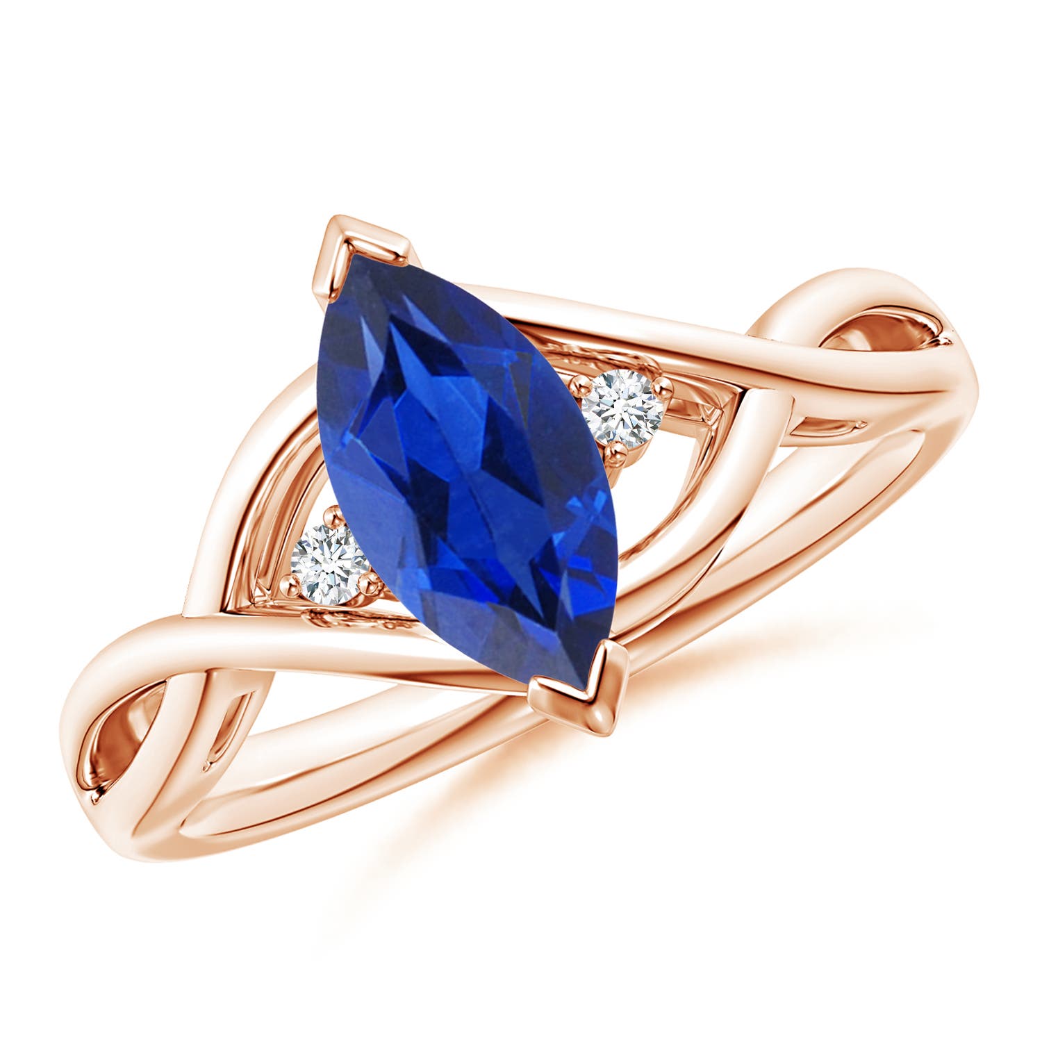 AAA - Blue Sapphire / 1.18 CT / 14 KT Rose Gold