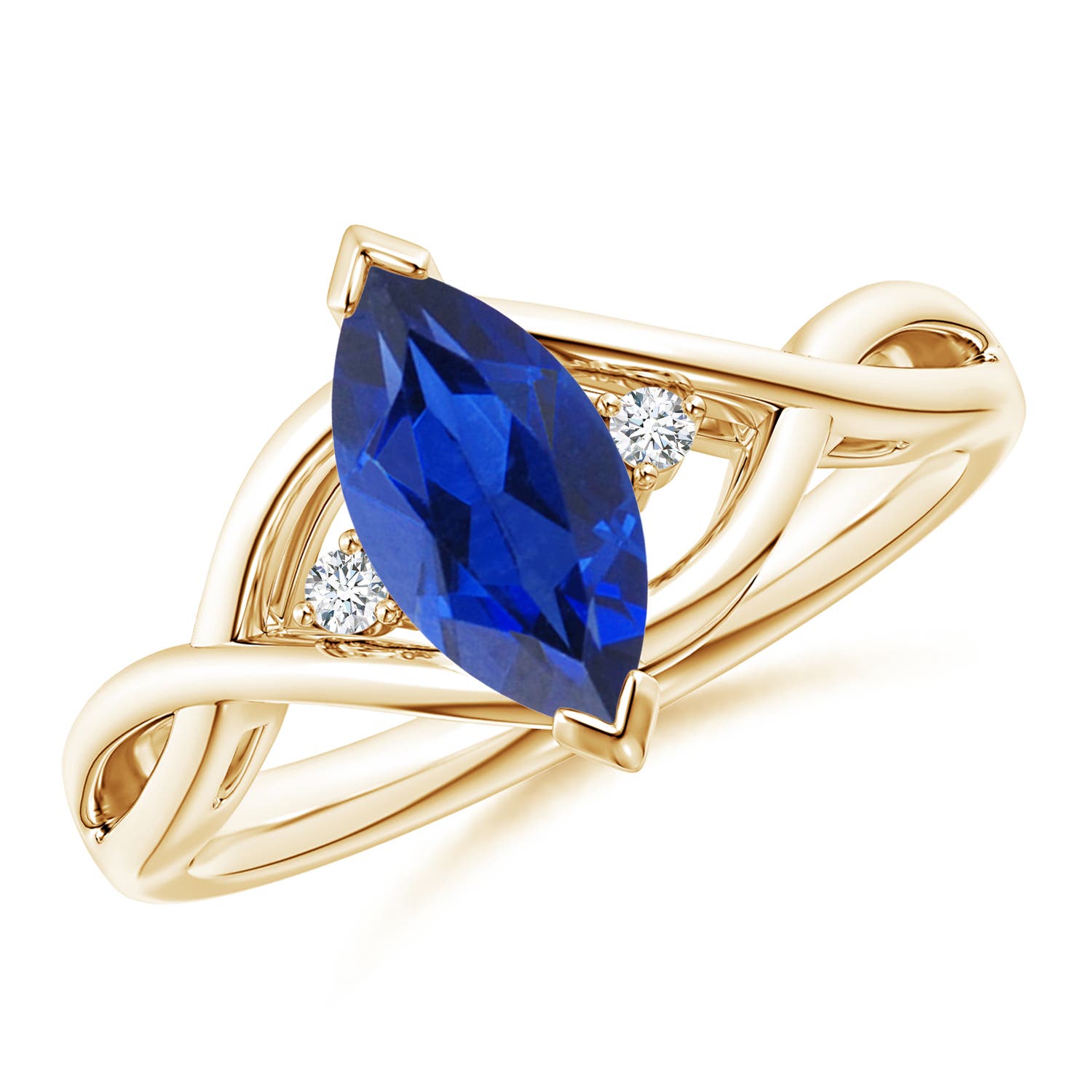 AAA - Blue Sapphire / 1.18 CT / 14 KT Yellow Gold