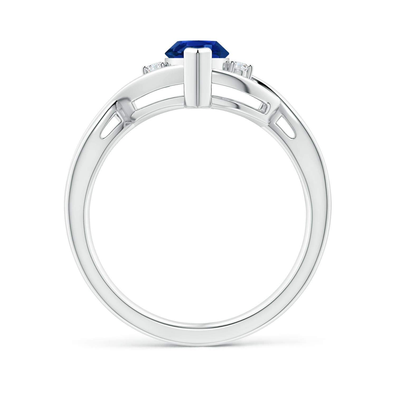 AAAA - Blue Sapphire / 1.18 CT / 14 KT White Gold