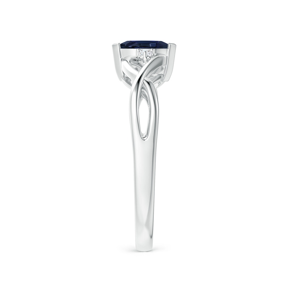 6x3mm A Criss-Cross Marquise Sapphire Solitaire Ring with Diamonds in P950 Platinum side-2