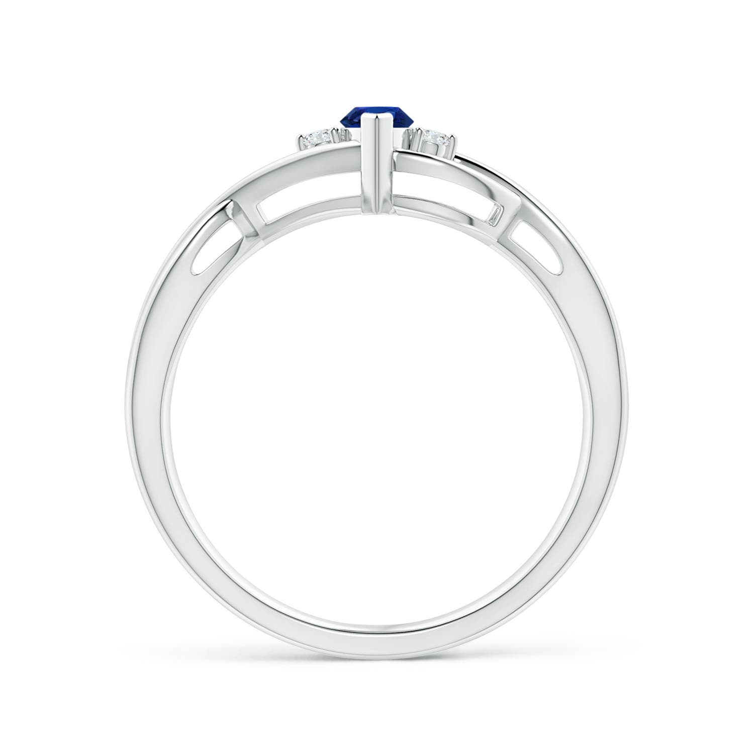 AA - Blue Sapphire / 0.33 CT / 14 KT White Gold