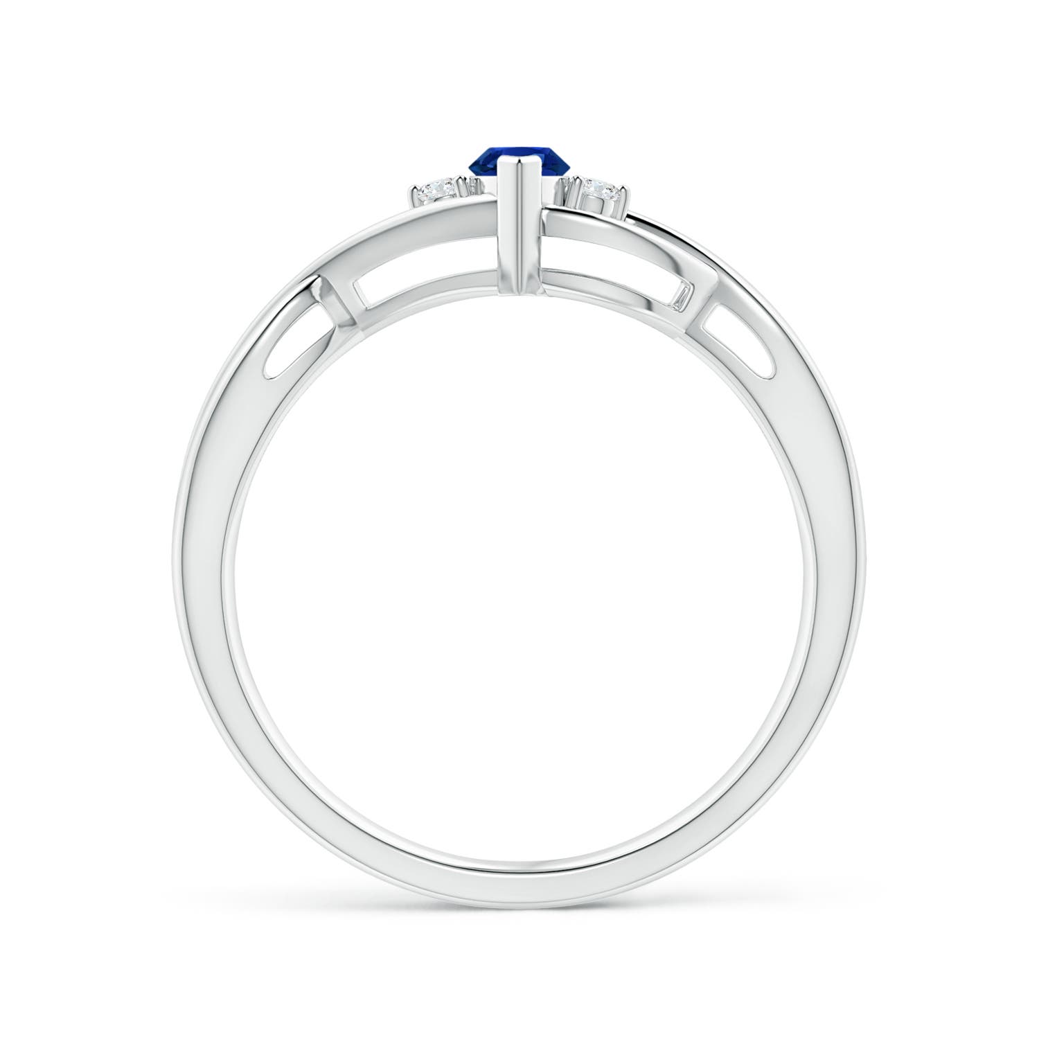 AAAA - Blue Sapphire / 0.33 CT / 14 KT White Gold