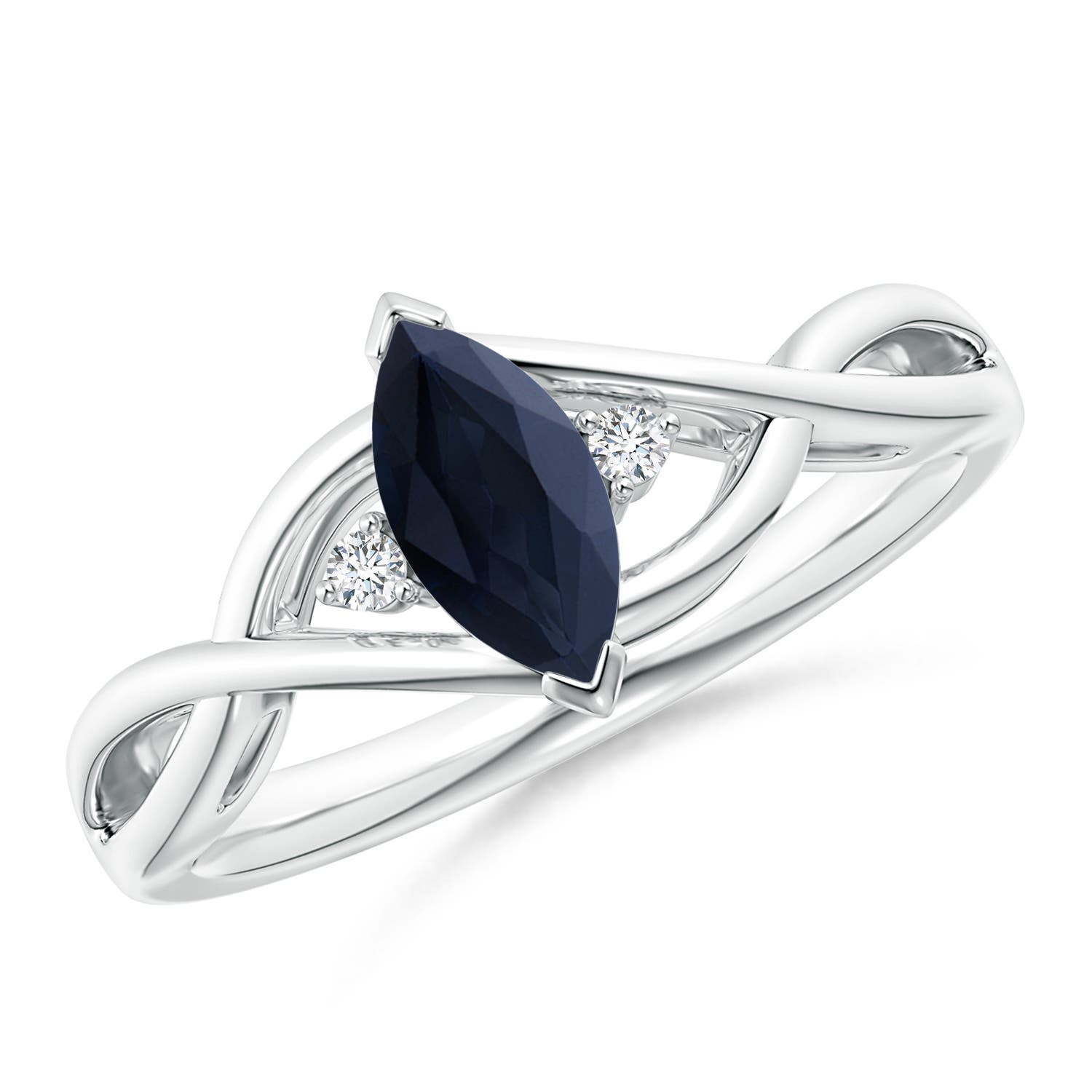 A - Blue Sapphire / 0.63 CT / 14 KT White Gold