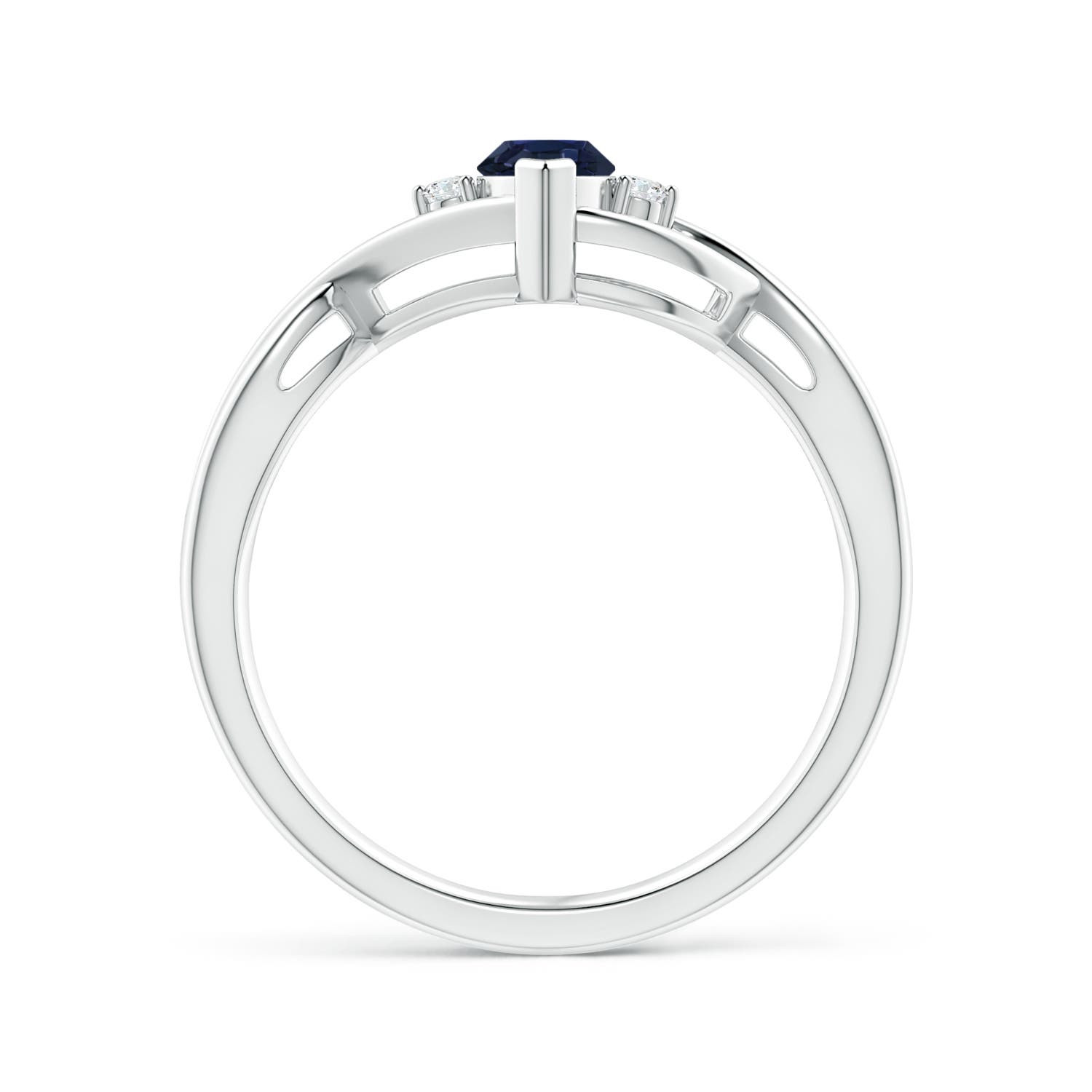 A - Blue Sapphire / 0.63 CT / 14 KT White Gold