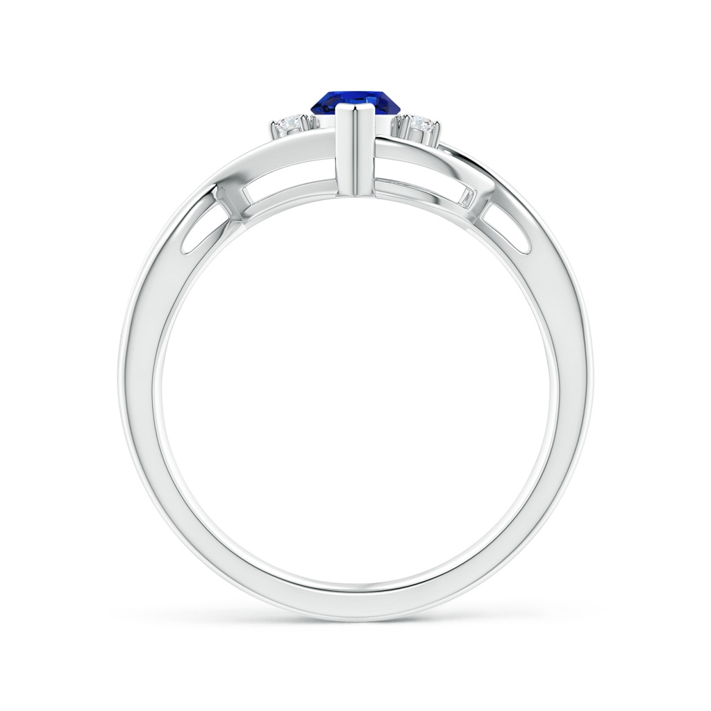 8x4mm AAA Criss-Cross Marquise Sapphire Solitaire Ring with Diamonds in P950 Platinum Side-1