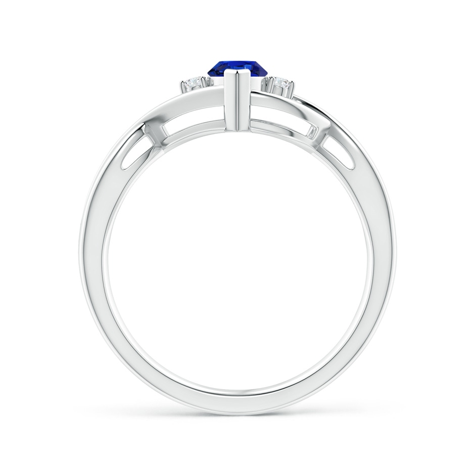 8x4mm AAA Criss-Cross Marquise Sapphire Solitaire Ring with Diamonds in P950 Platinum side-1