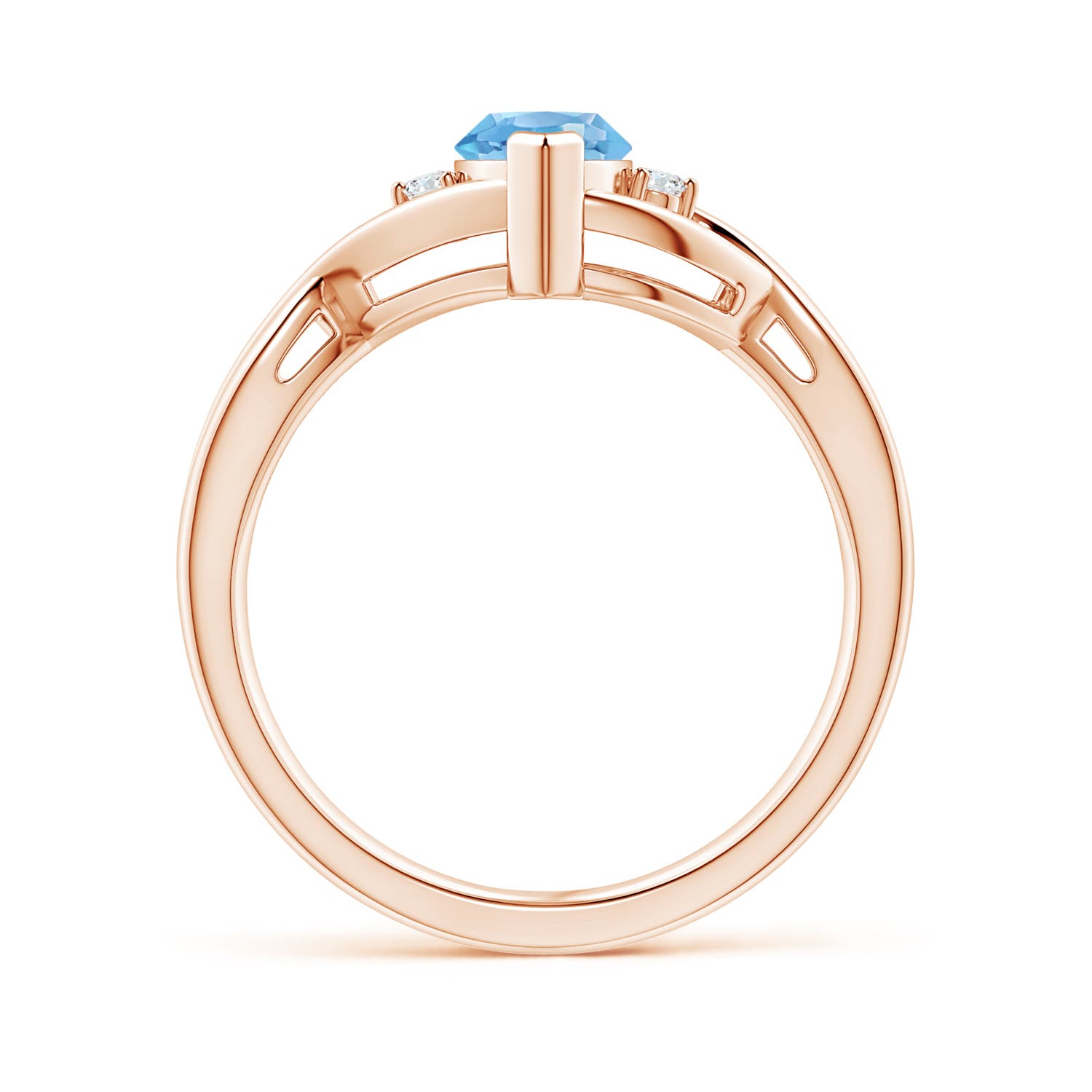 A - Swiss Blue Topaz / 1.23 CT / 14 KT Rose Gold