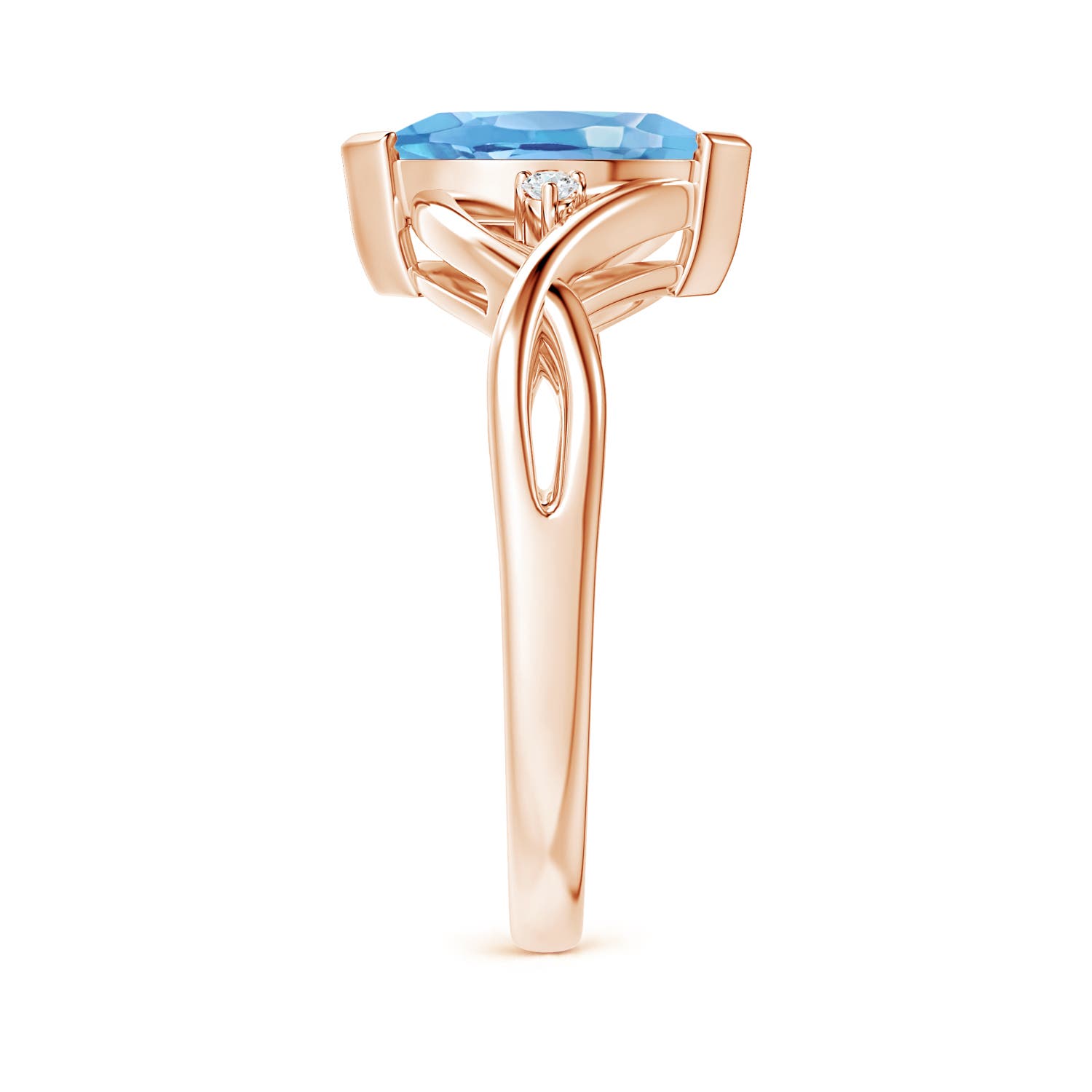 A - Swiss Blue Topaz / 1.23 CT / 14 KT Rose Gold