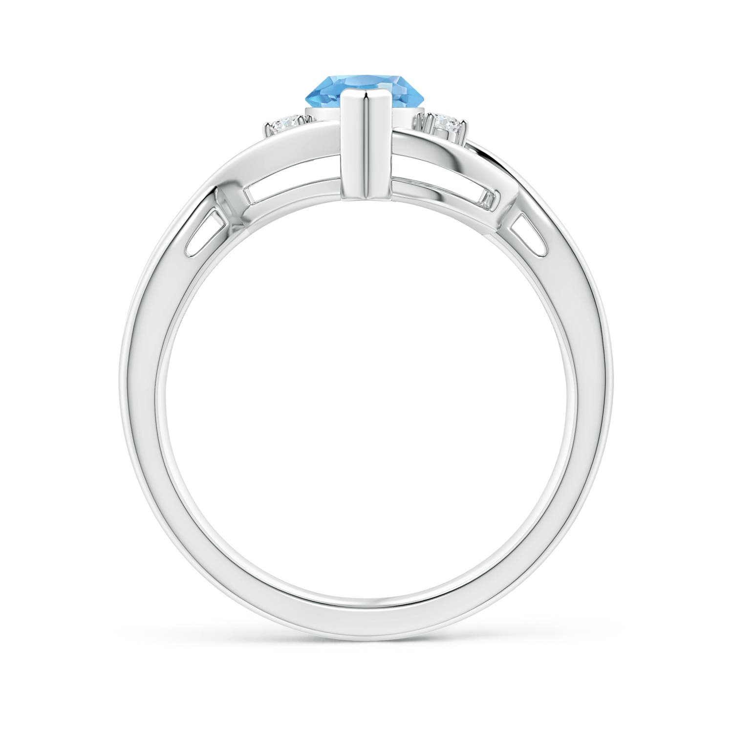 A - Swiss Blue Topaz / 1.23 CT / 14 KT White Gold