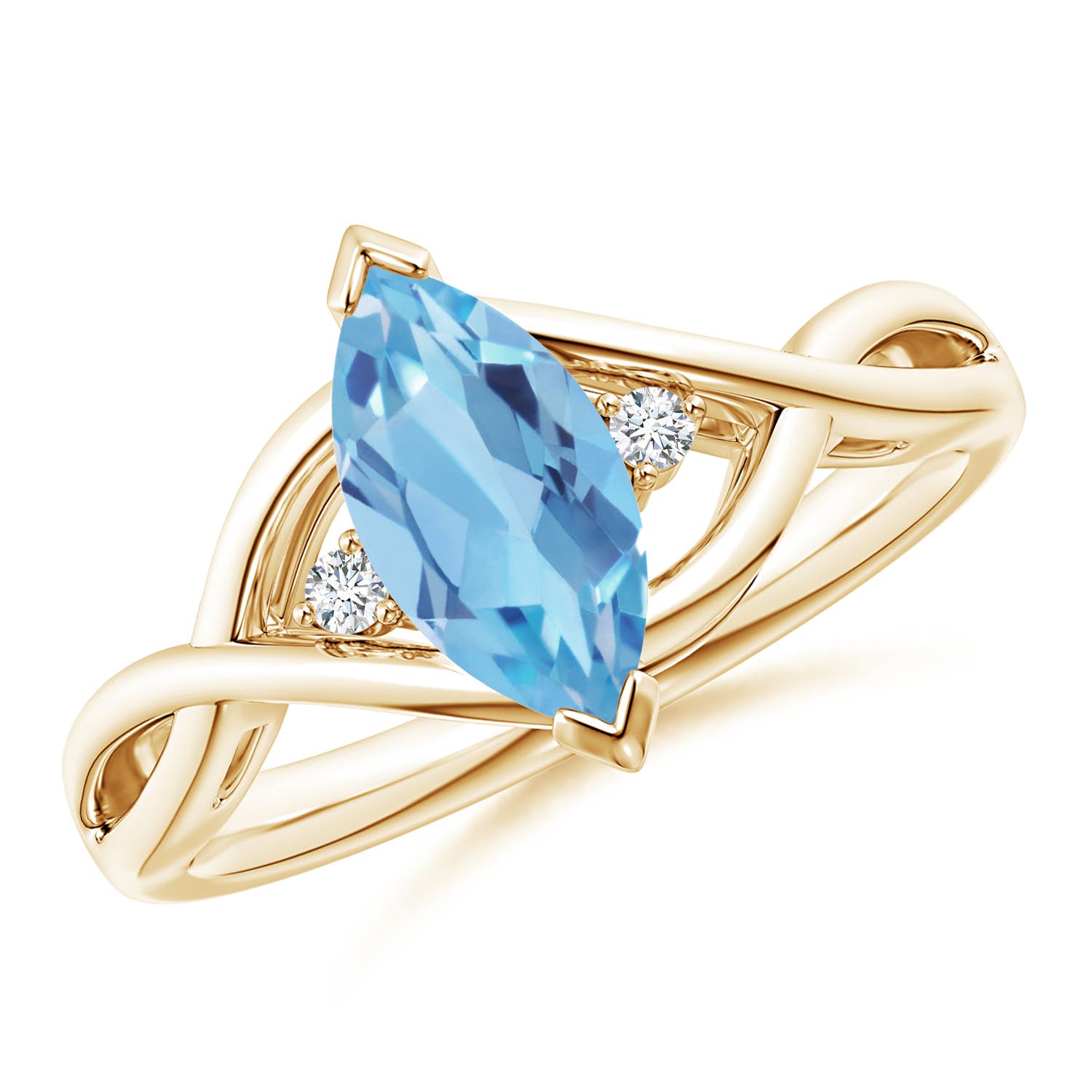 A - Swiss Blue Topaz / 1.23 CT / 14 KT Yellow Gold