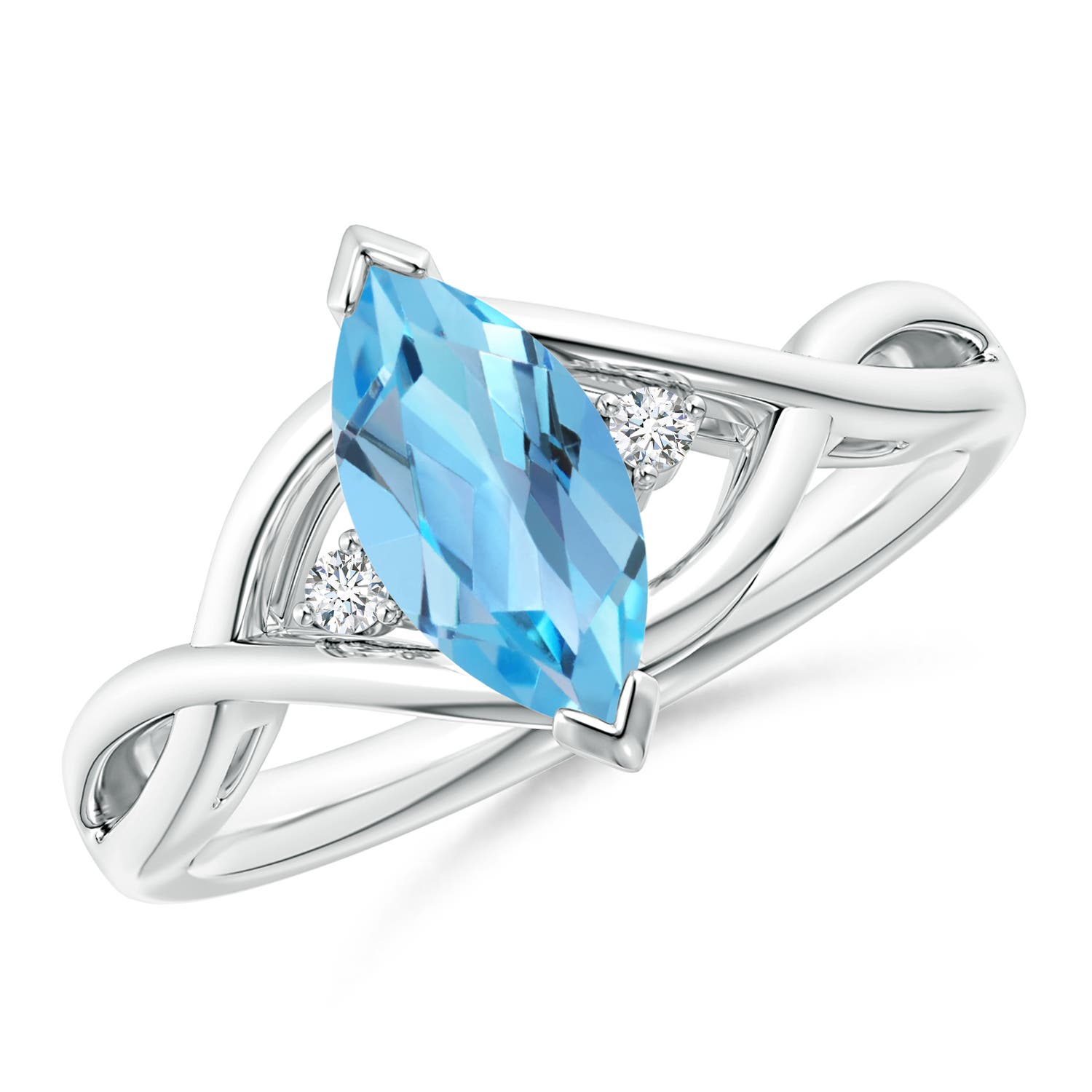 AA - Swiss Blue Topaz / 1.23 CT / 14 KT White Gold