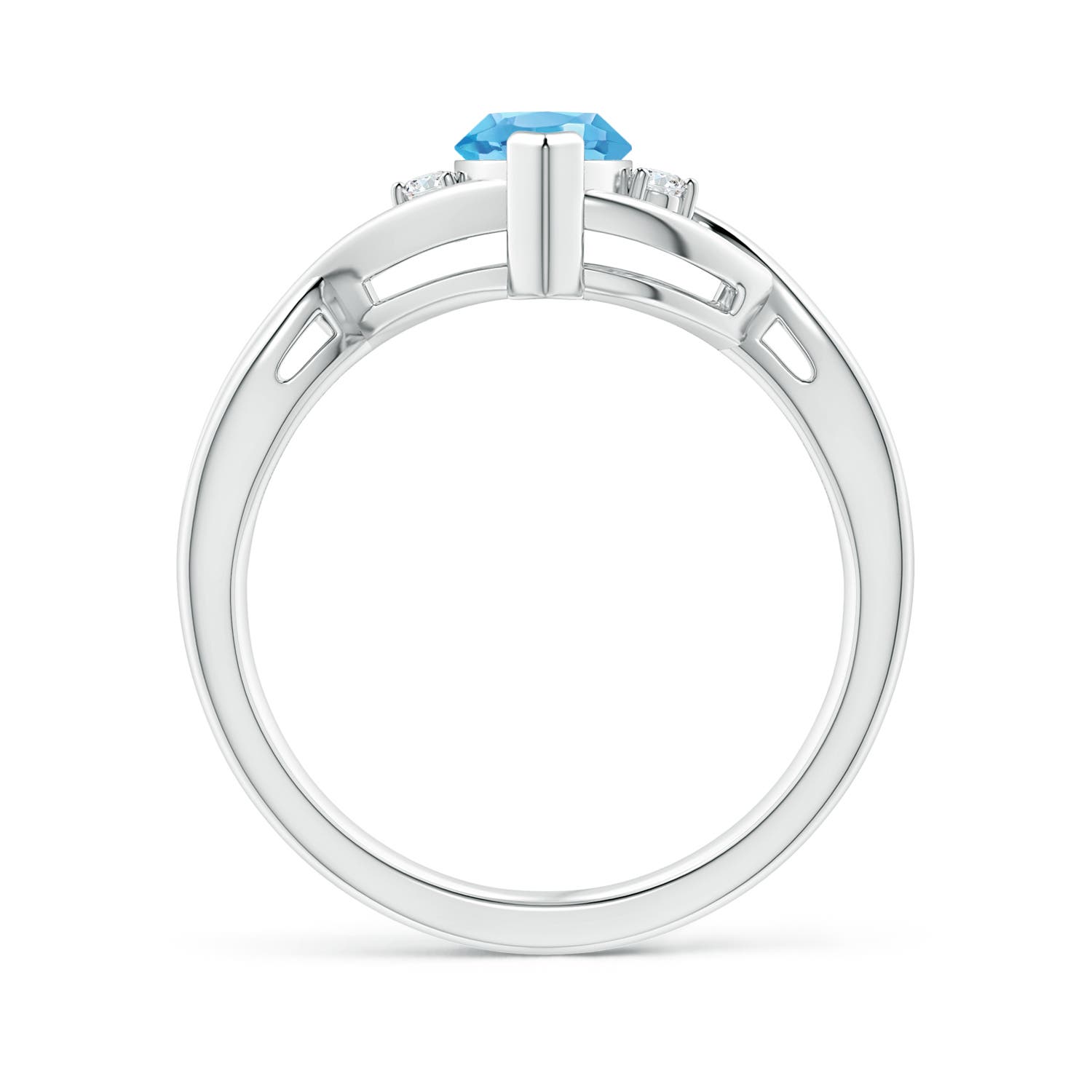 AA - Swiss Blue Topaz / 1.23 CT / 14 KT White Gold