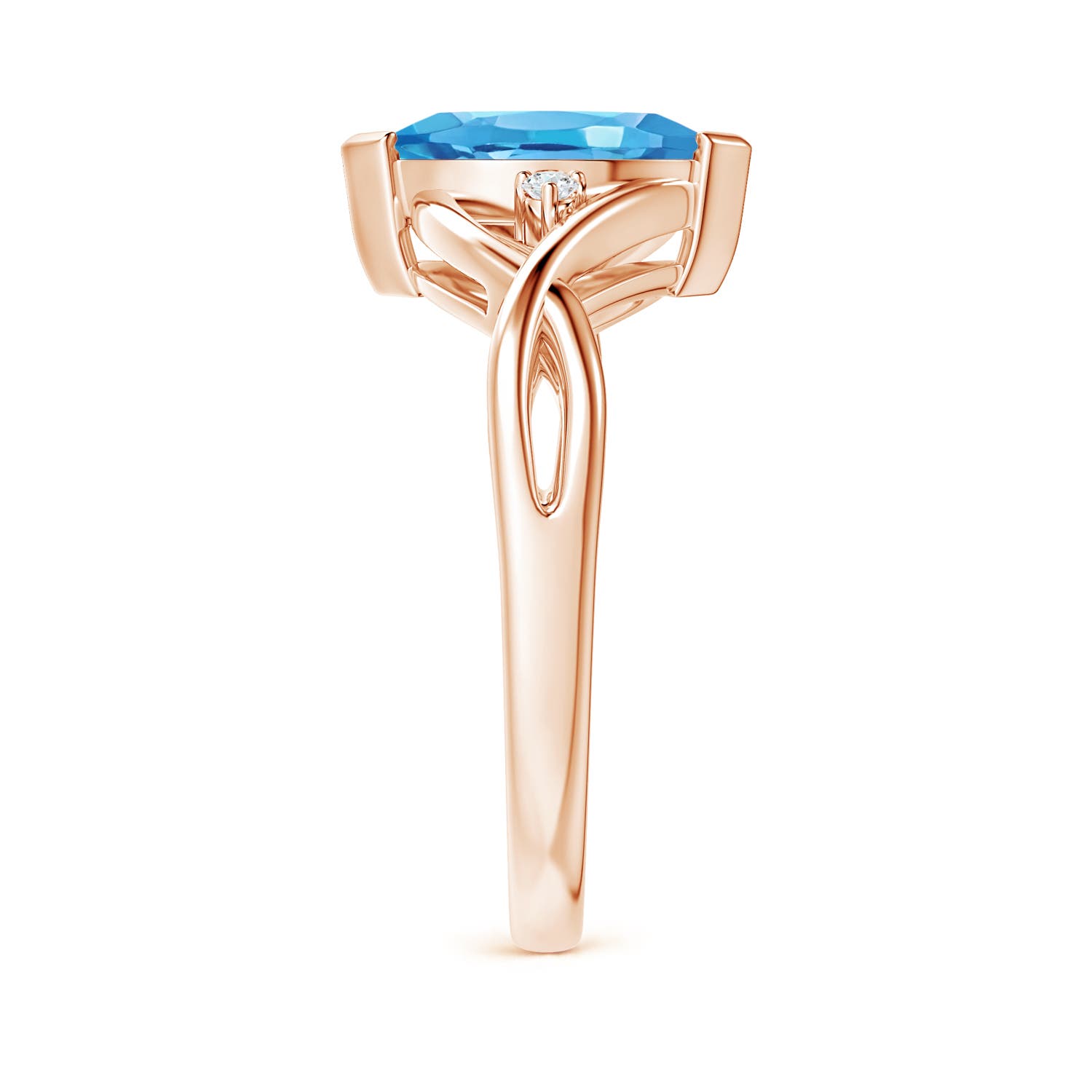 AAA - Swiss Blue Topaz / 1.23 CT / 14 KT Rose Gold