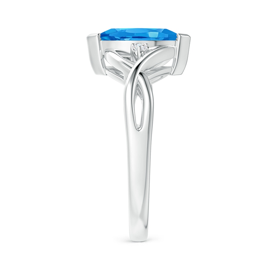 10x5mm AAAA Criss-Cross Marquise Swiss Blue Topaz Solitaire Ring in P950 Platinum side 2
