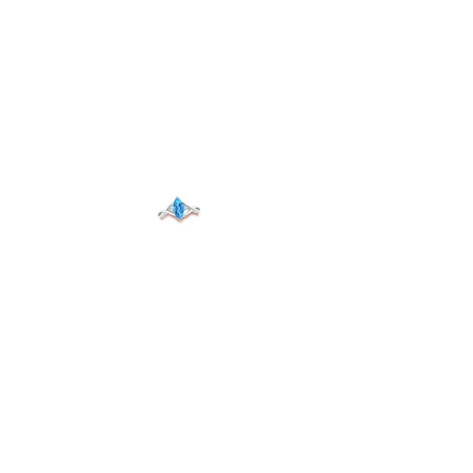 10x5mm AAAA Criss-Cross Marquise Swiss Blue Topaz Solitaire Ring in P950 Platinum body-hand