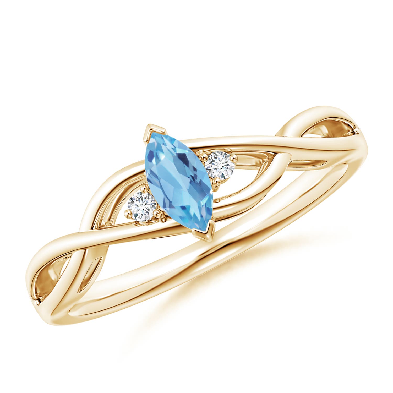 A - Swiss Blue Topaz / 0.28 CT / 14 KT Yellow Gold