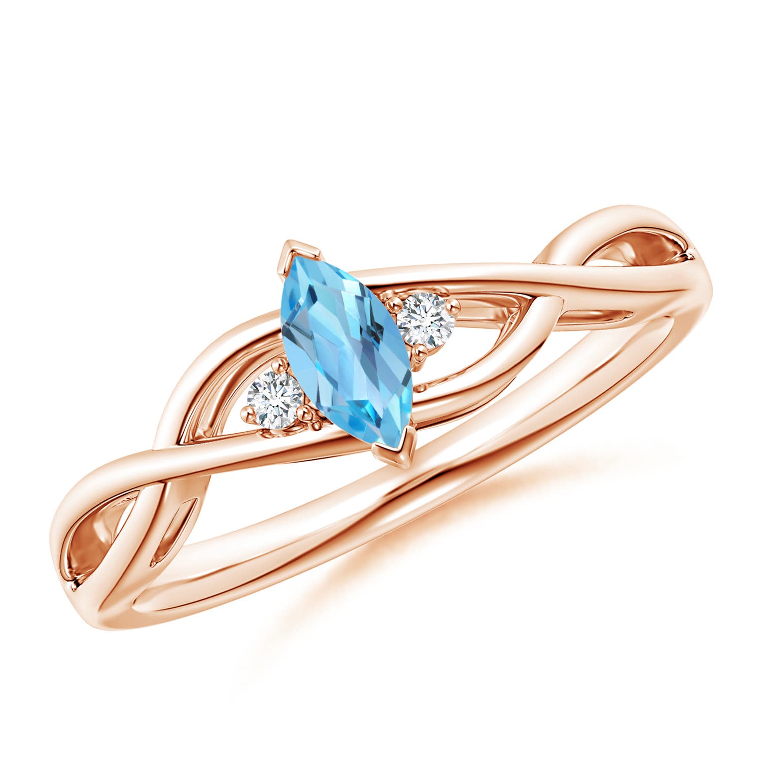 AA - Swiss Blue Topaz / 0.28 CT / 14 KT Rose Gold