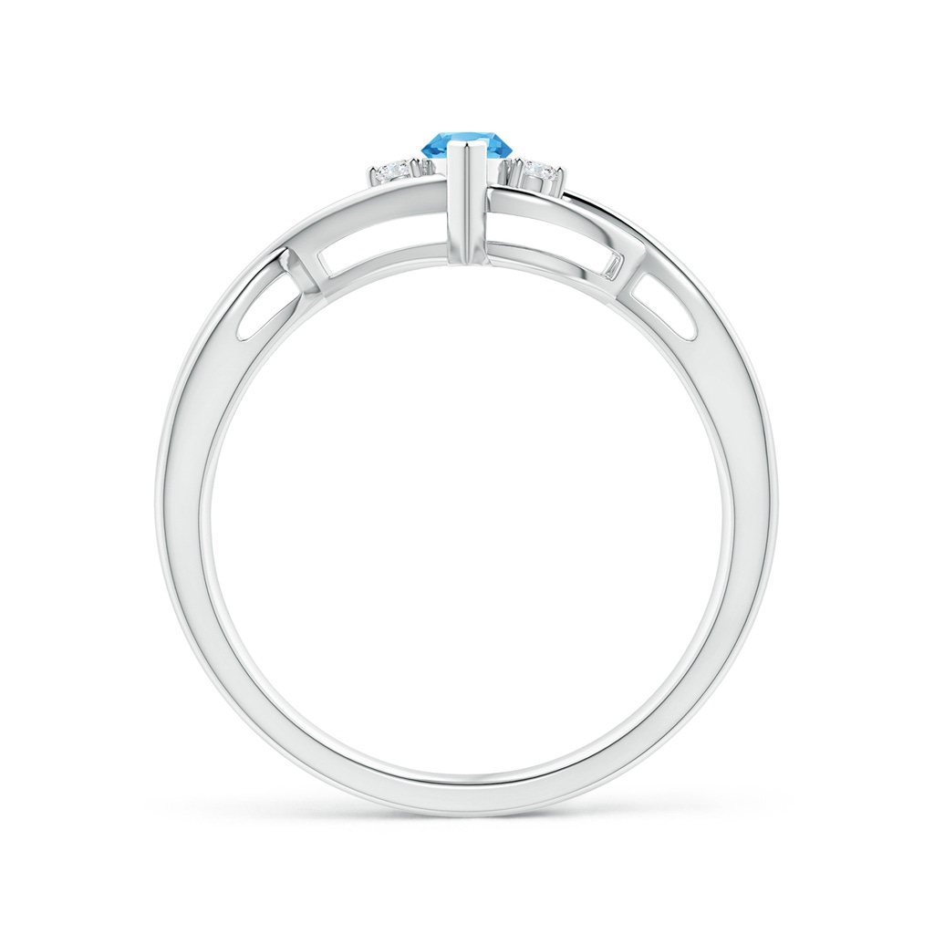 6x3mm AAA Criss-Cross Marquise Swiss Blue Topaz Solitaire Ring in White Gold - side 1