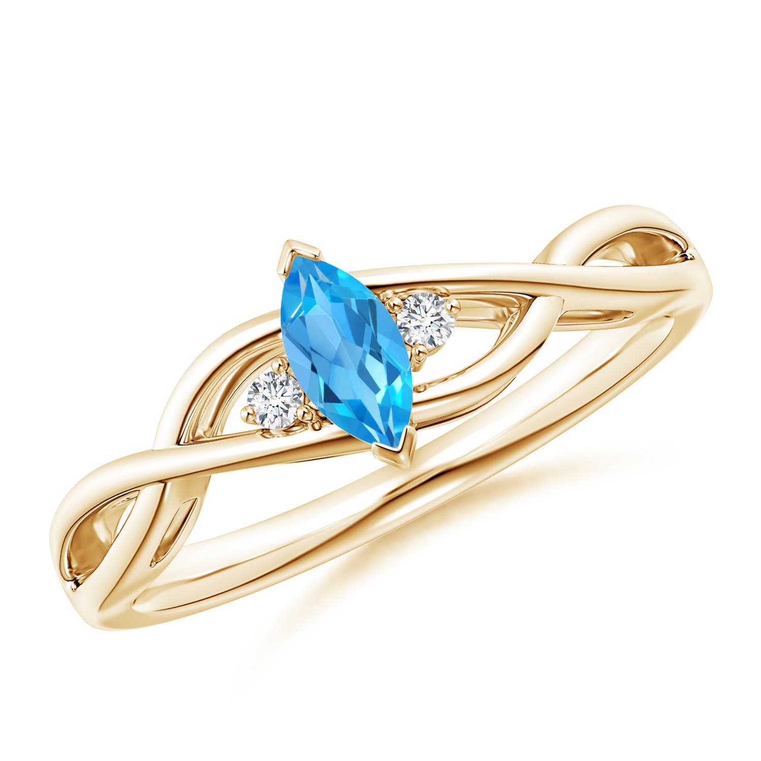 AAA - Swiss Blue Topaz / 0.28 CT / 14 KT Yellow Gold