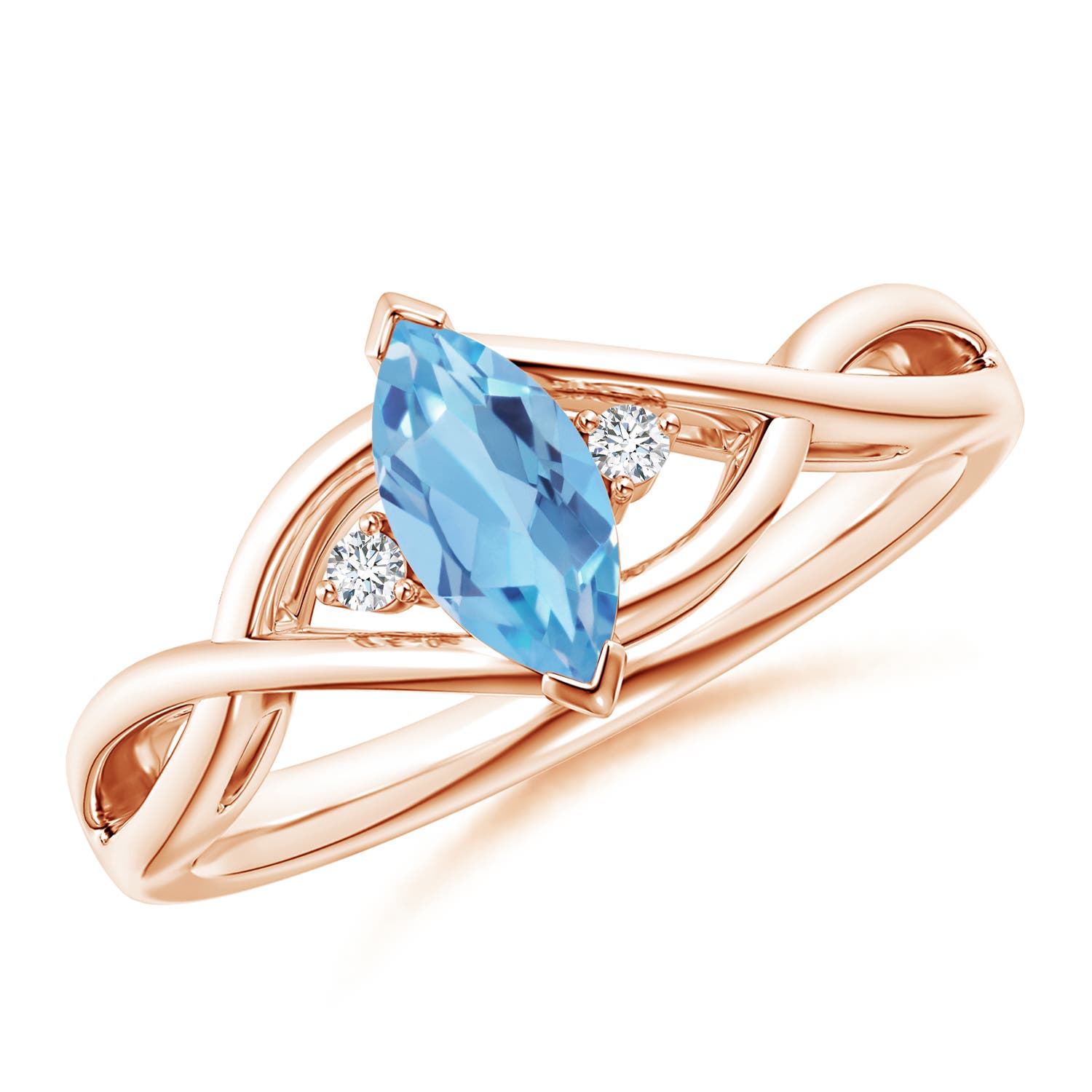 A - Swiss Blue Topaz / 0.63 CT / 14 KT Rose Gold