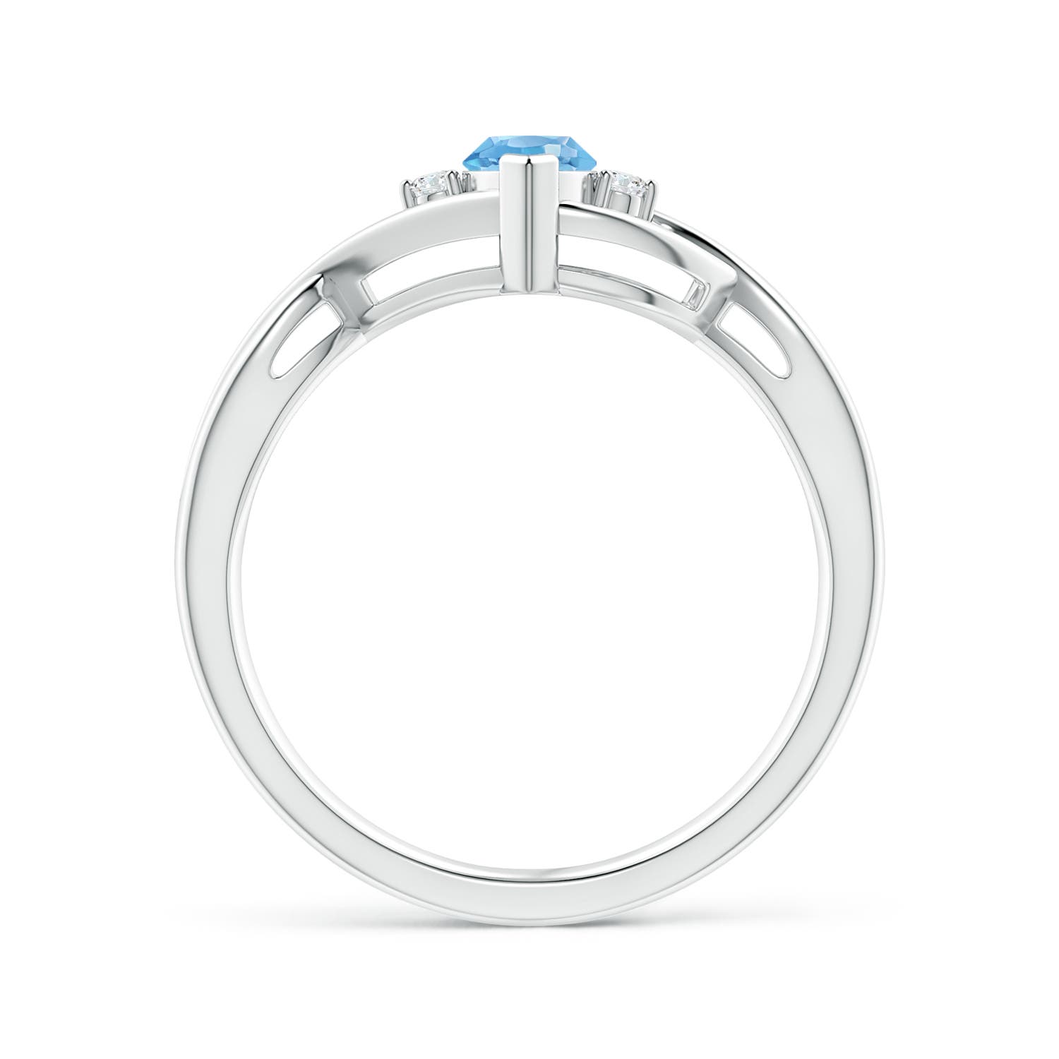 A - Swiss Blue Topaz / 0.63 CT / 14 KT White Gold