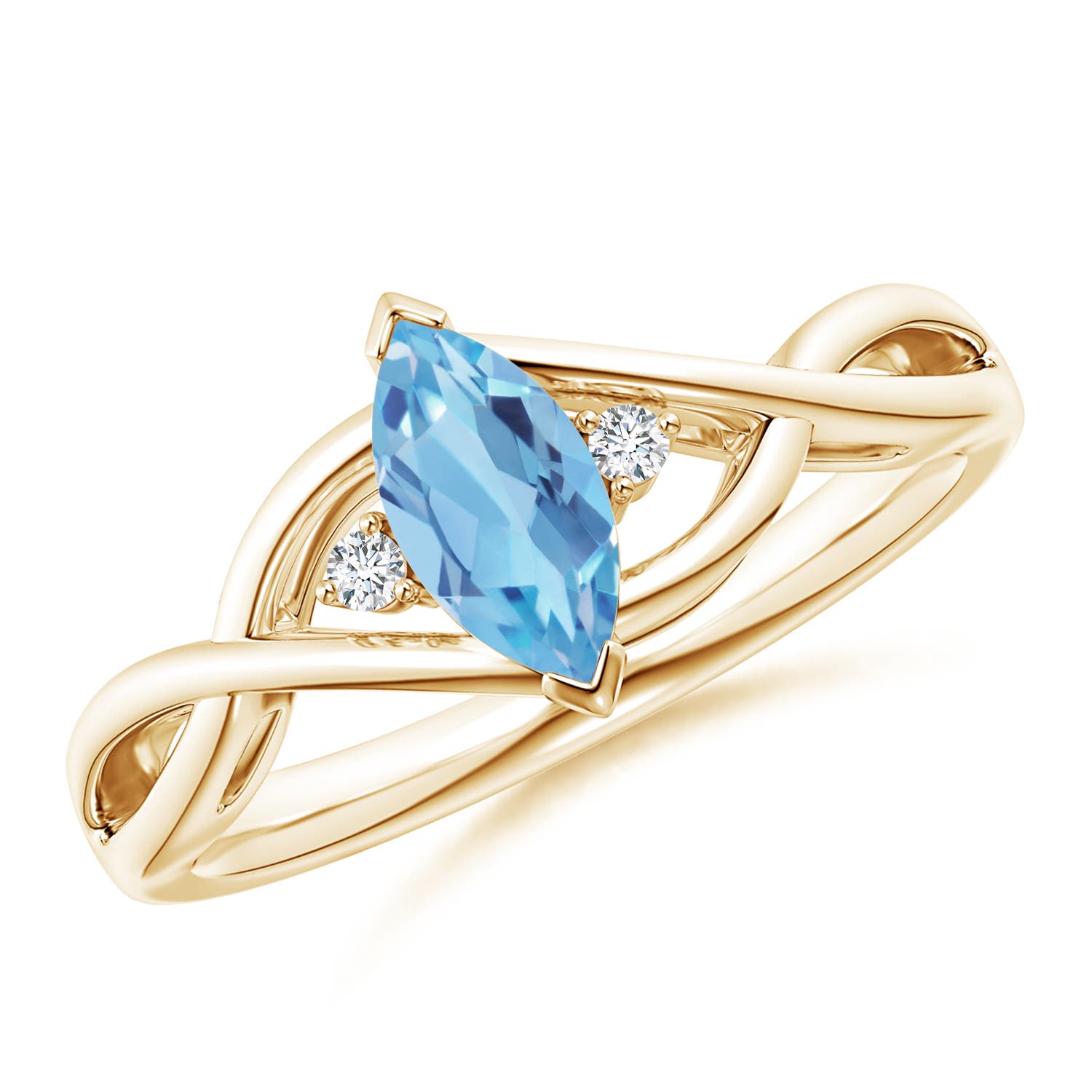 A - Swiss Blue Topaz / 0.63 CT / 14 KT Yellow Gold