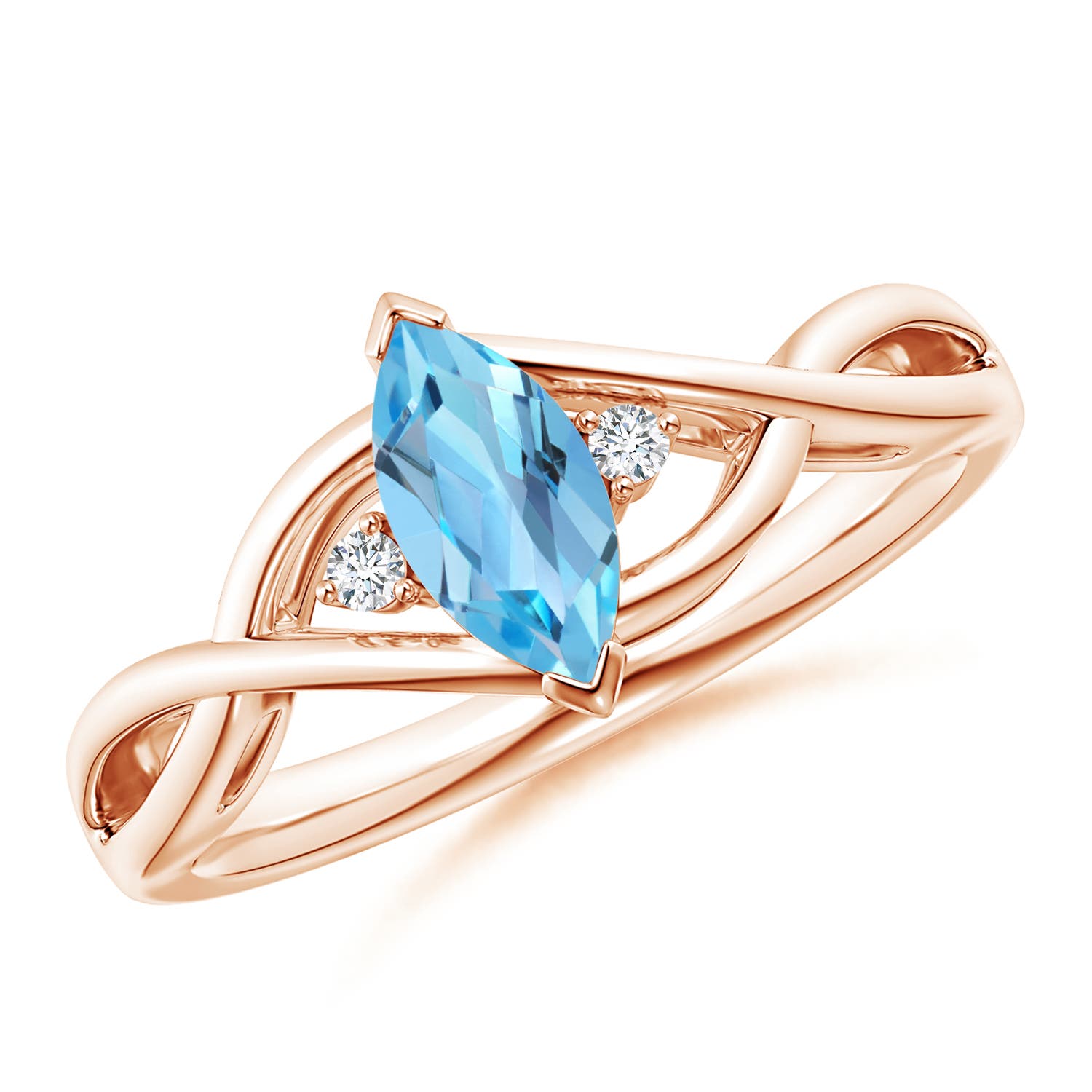 AA - Swiss Blue Topaz / 0.63 CT / 14 KT Rose Gold