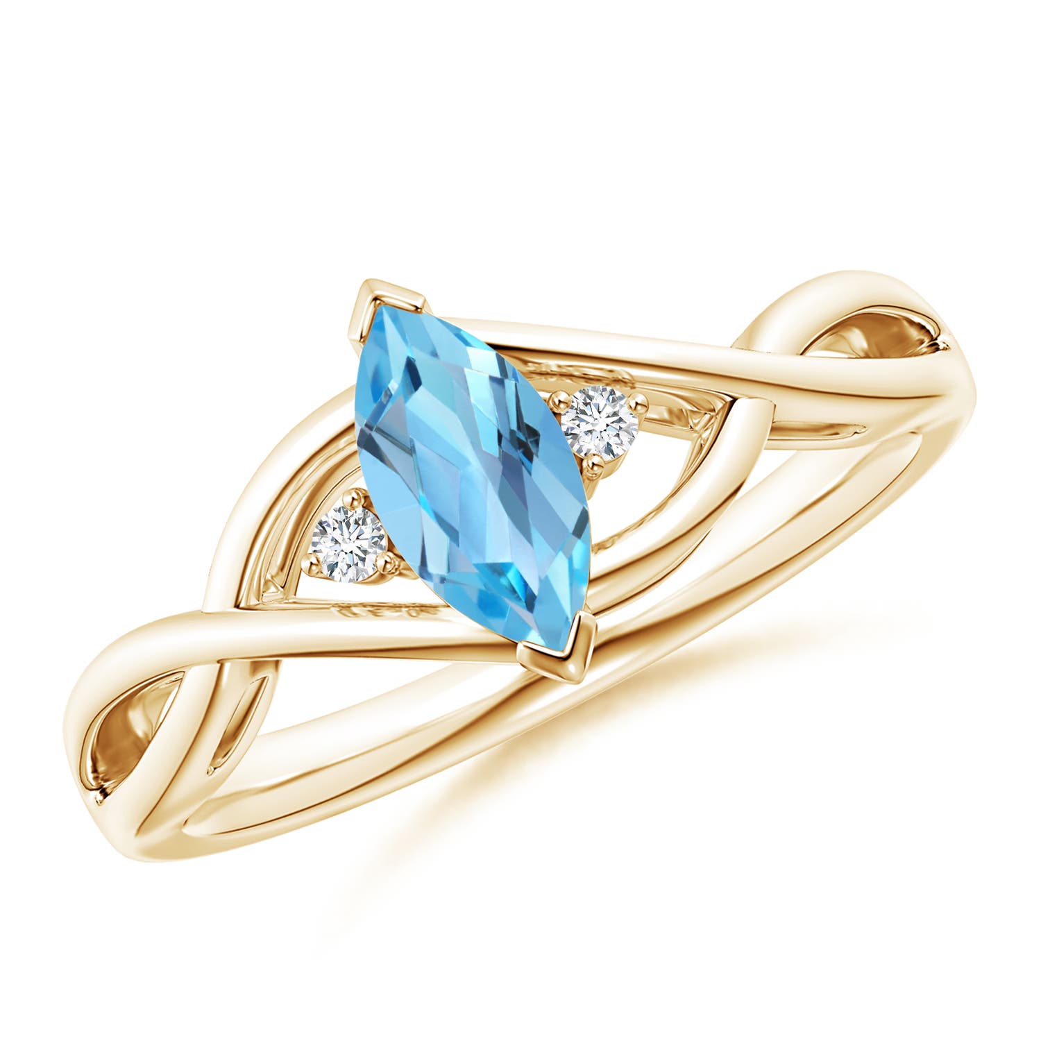 AA - Swiss Blue Topaz / 0.63 CT / 14 KT Yellow Gold