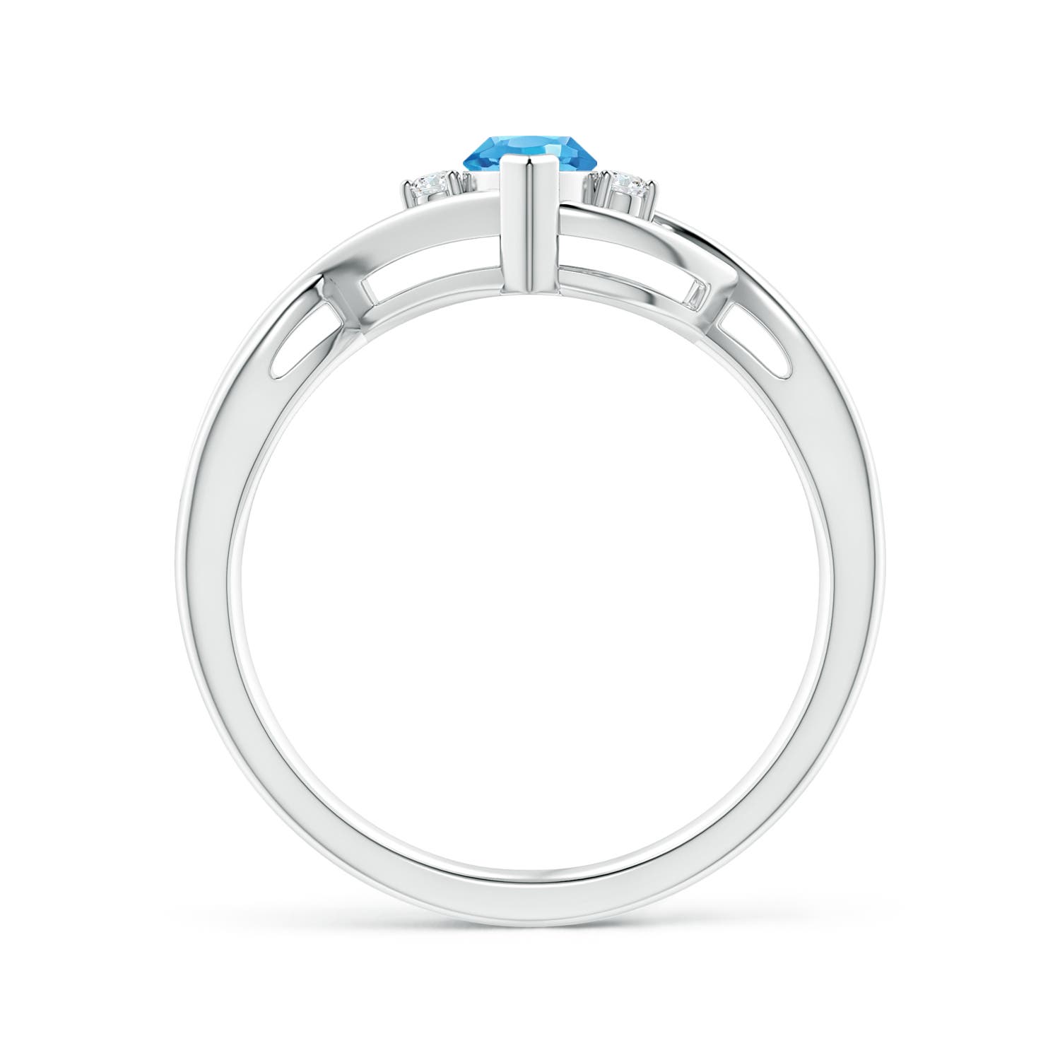 AAA - Swiss Blue Topaz / 0.63 CT / 14 KT White Gold