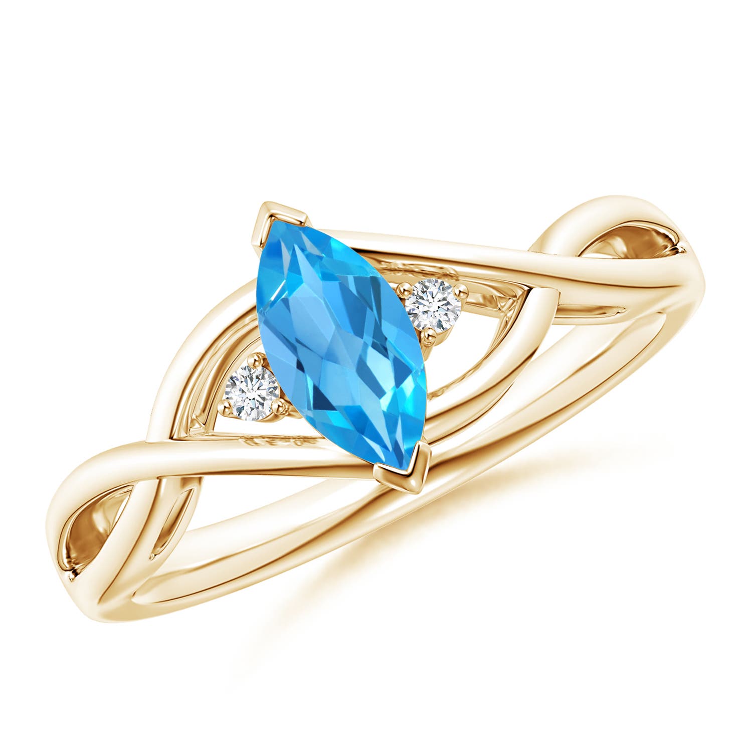 AAA - Swiss Blue Topaz / 0.63 CT / 14 KT Yellow Gold